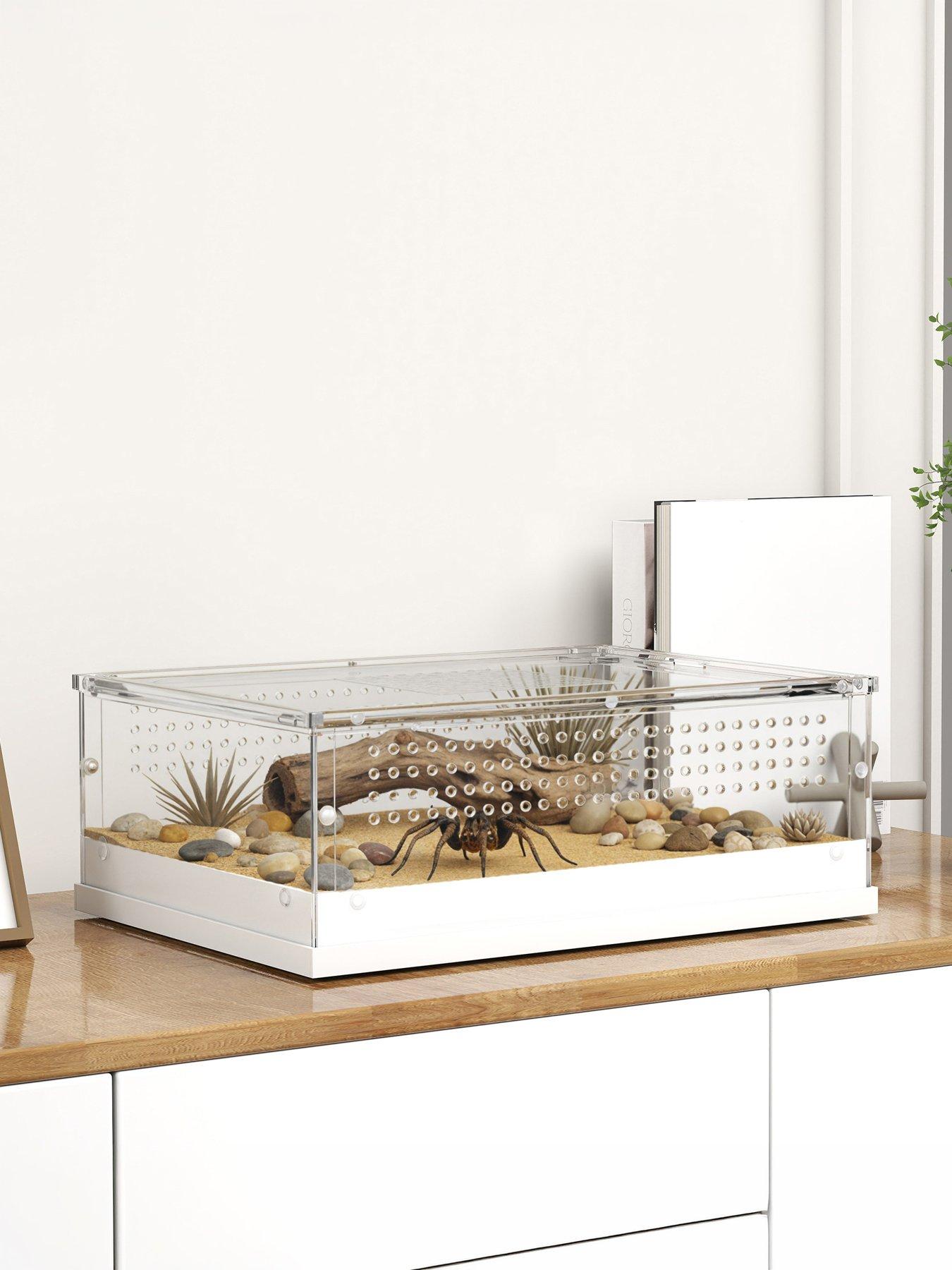 PawHut PawHut Reptile Terrarium, 360° Acrylic Breeding Box with Vents and Top Sliding Door for Snake, Frog, Spider, Gecko, Tarantula, Stick Insect, Praying Mantis - 40 x 30 x 15cm