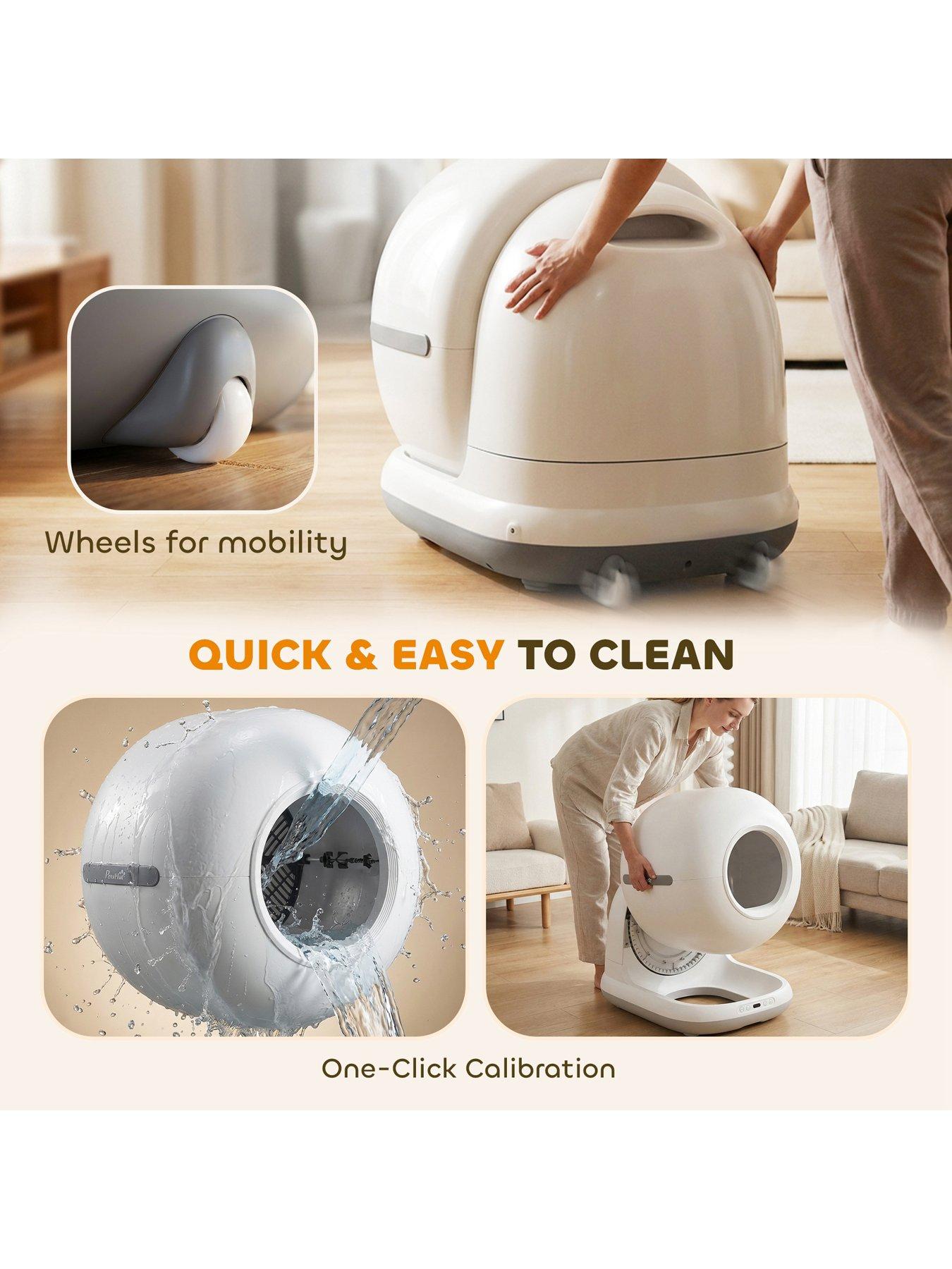 Image 5 of 7 of PawHut PawHut Self Cleaning Cat Litter Tray, App Control, 72L Extra Large Automatic Cat Litter Box for Multiple Cats, Anti-Pinch, Odor &amp; Noise Control, Deodorant Gel, Litter Mat, 1 Roll Rubbish Bag