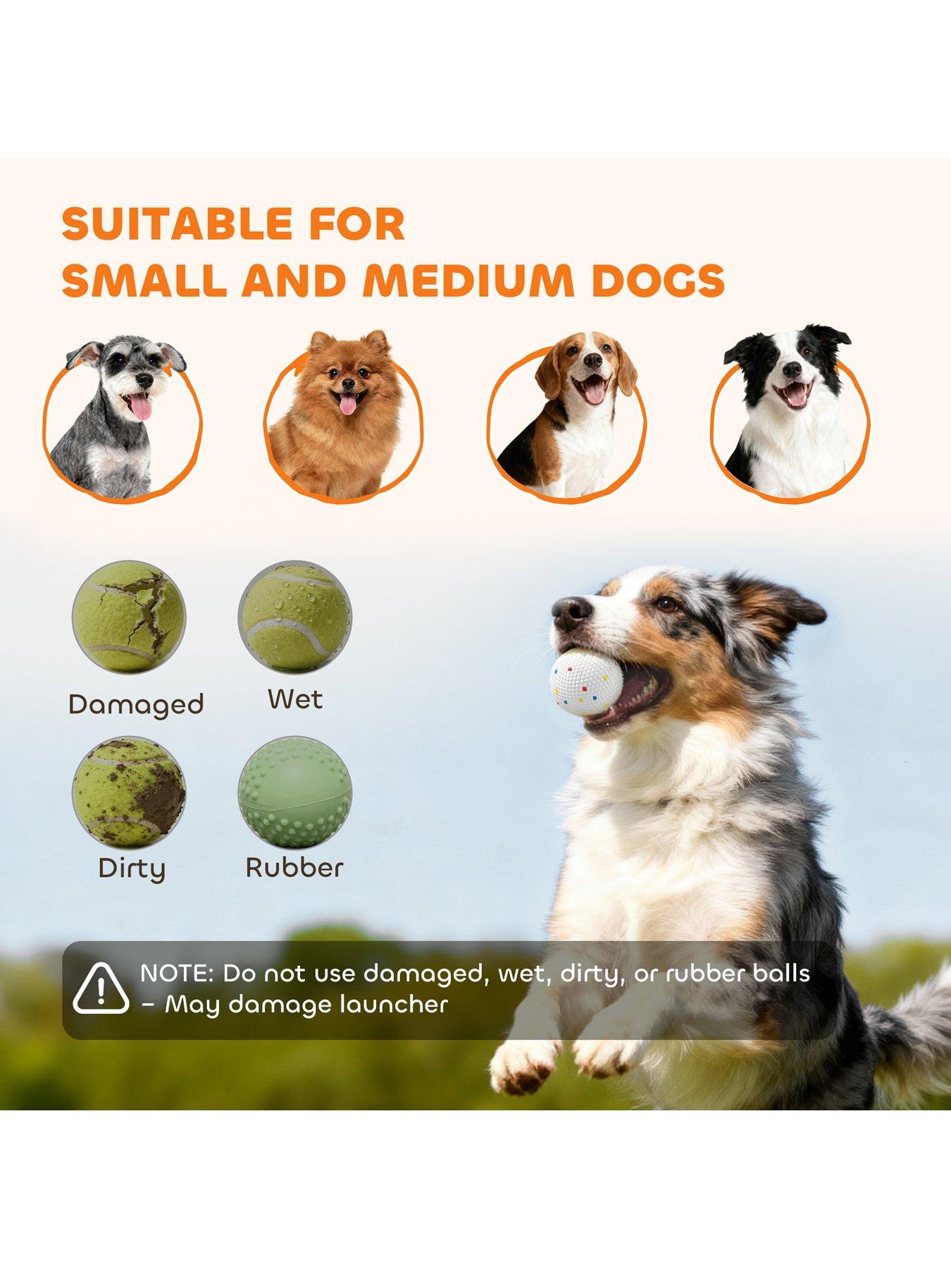 Image 7 of 7 of PawHut PawHut Automatic Dog Ball Launcher with 5 ETPU Tennis Balls, Dog Ball Thrower with 3 Distance Settings (20/33/46ft), Indoor Outdoor Interactive Toy for Small Medium Dogs, Green