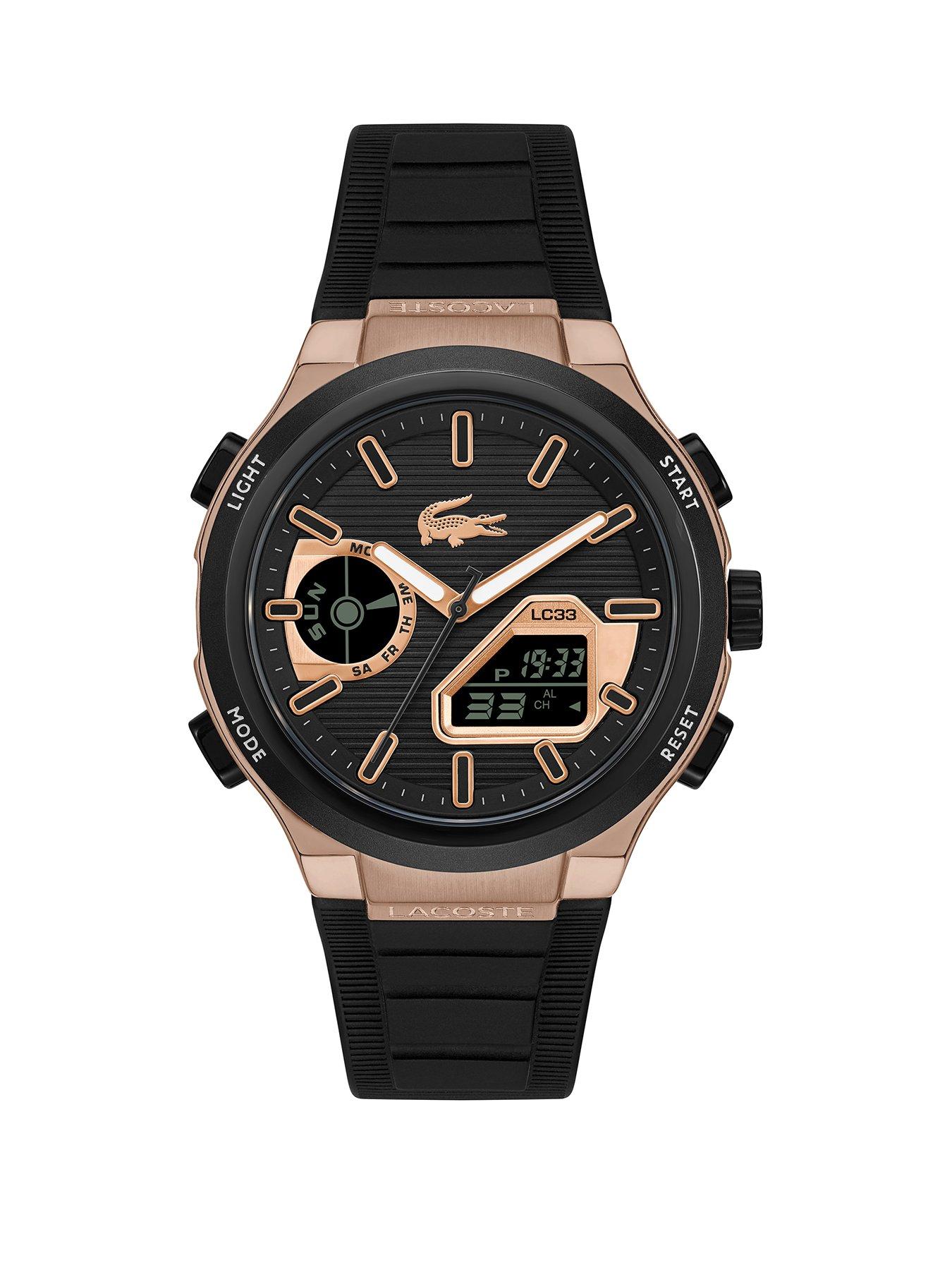 Lacoste Men's LC33 Black Silicone Analog-Digital Watch