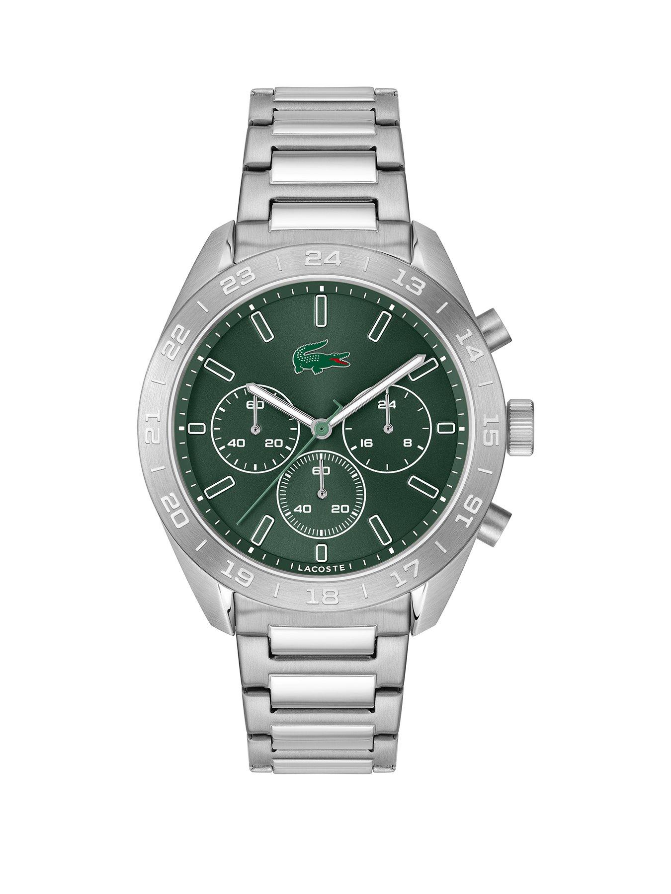 Image 1 of 5 of Lacoste Lacoste Watches Men's Boston Green Dial and Stainless Steel Bracelet Chronograph Watch