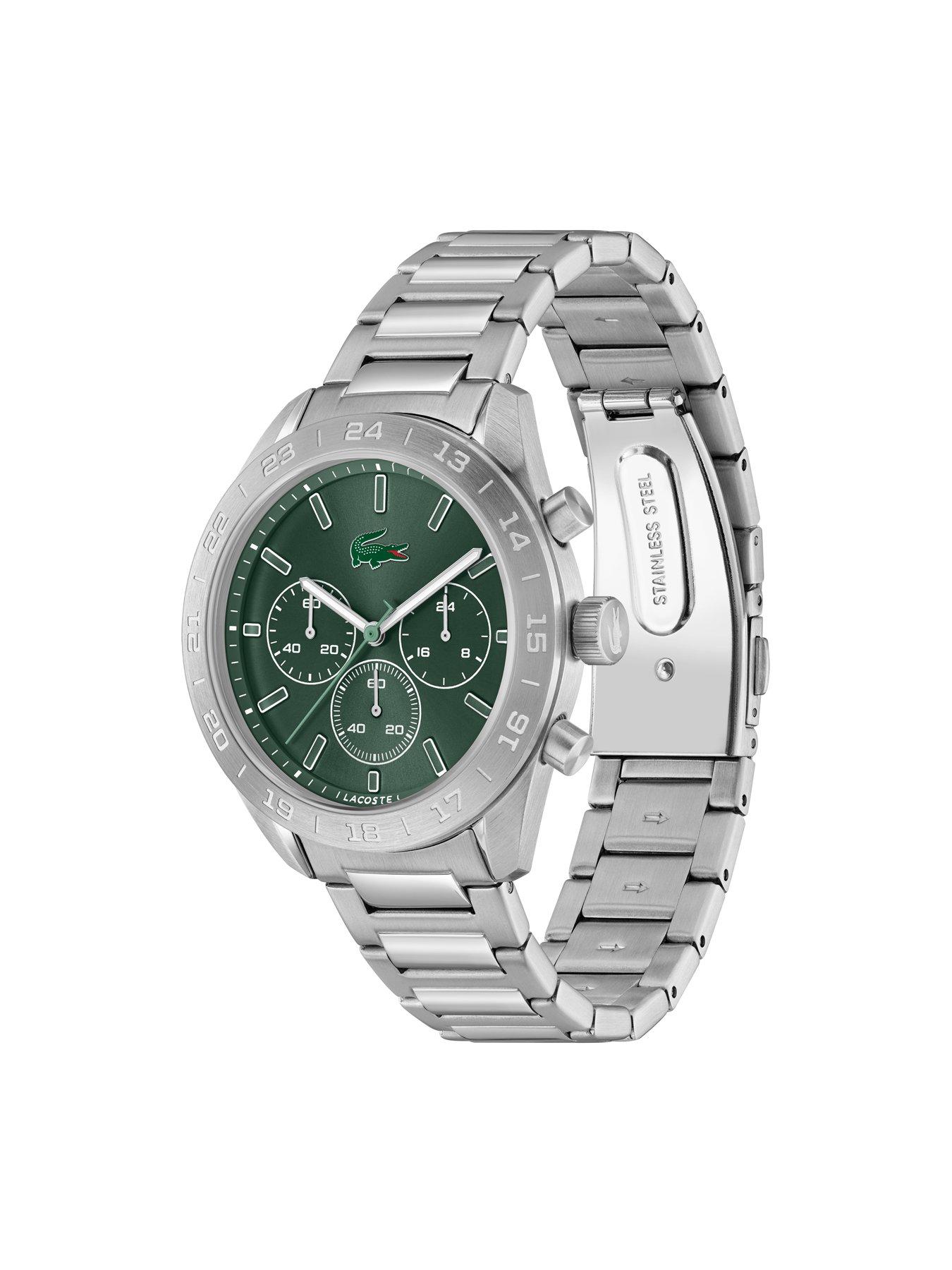 Image 2 of 5 of Lacoste Lacoste Watches Men's Boston Green Dial and Stainless Steel Bracelet Chronograph Watch