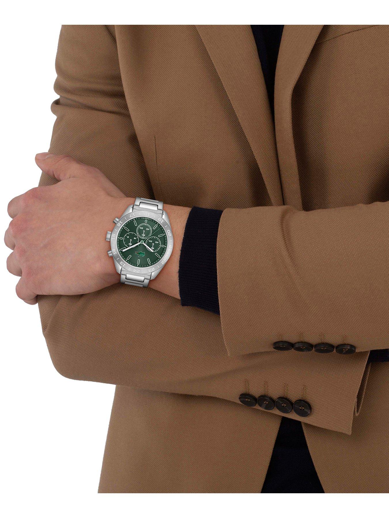 Image 5 of 5 of Lacoste Lacoste Watches Men's Boston Green Dial and Stainless Steel Bracelet Chronograph Watch