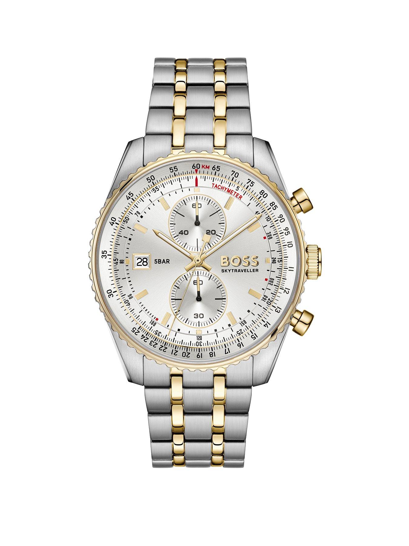 Image 1 of 8 of BOSS Two Tone Stainless Steel and Gold IP Skytraveller Pro Watch