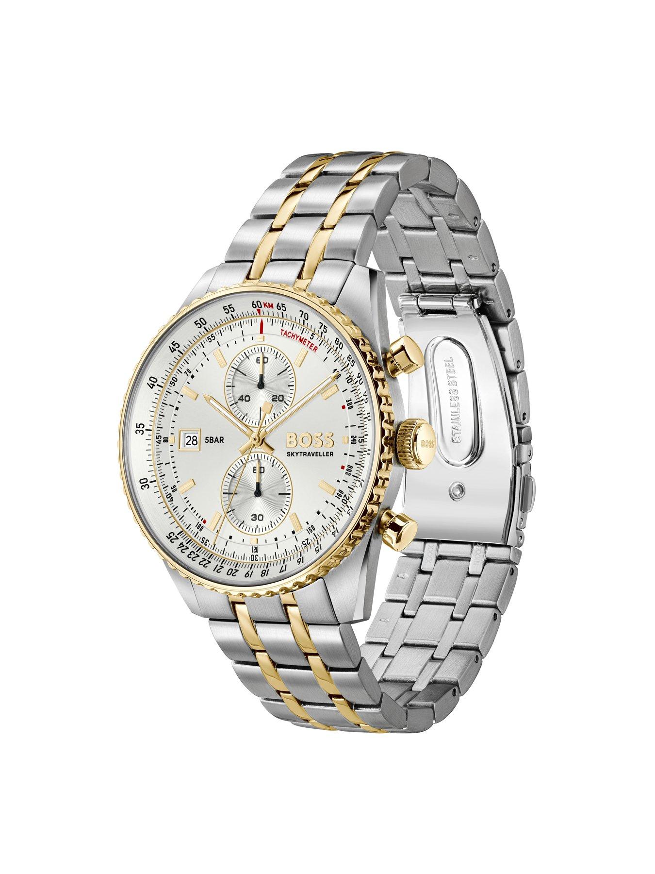 Image 3 of 8 of BOSS Two Tone Stainless Steel and Gold IP Skytraveller Pro Watch