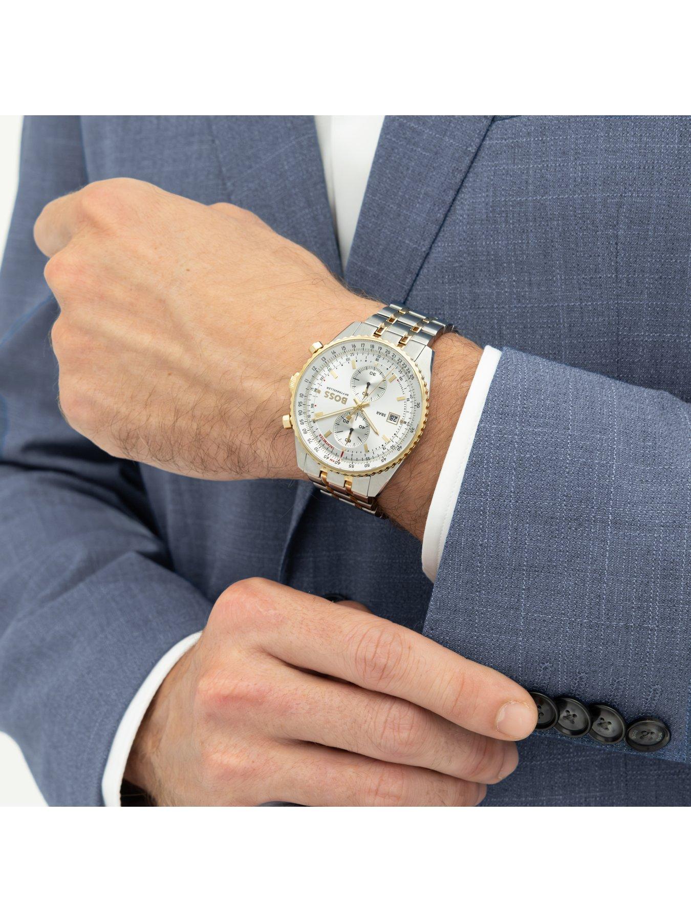 Image 5 of 8 of BOSS Two Tone Stainless Steel and Gold IP Skytraveller Pro Watch