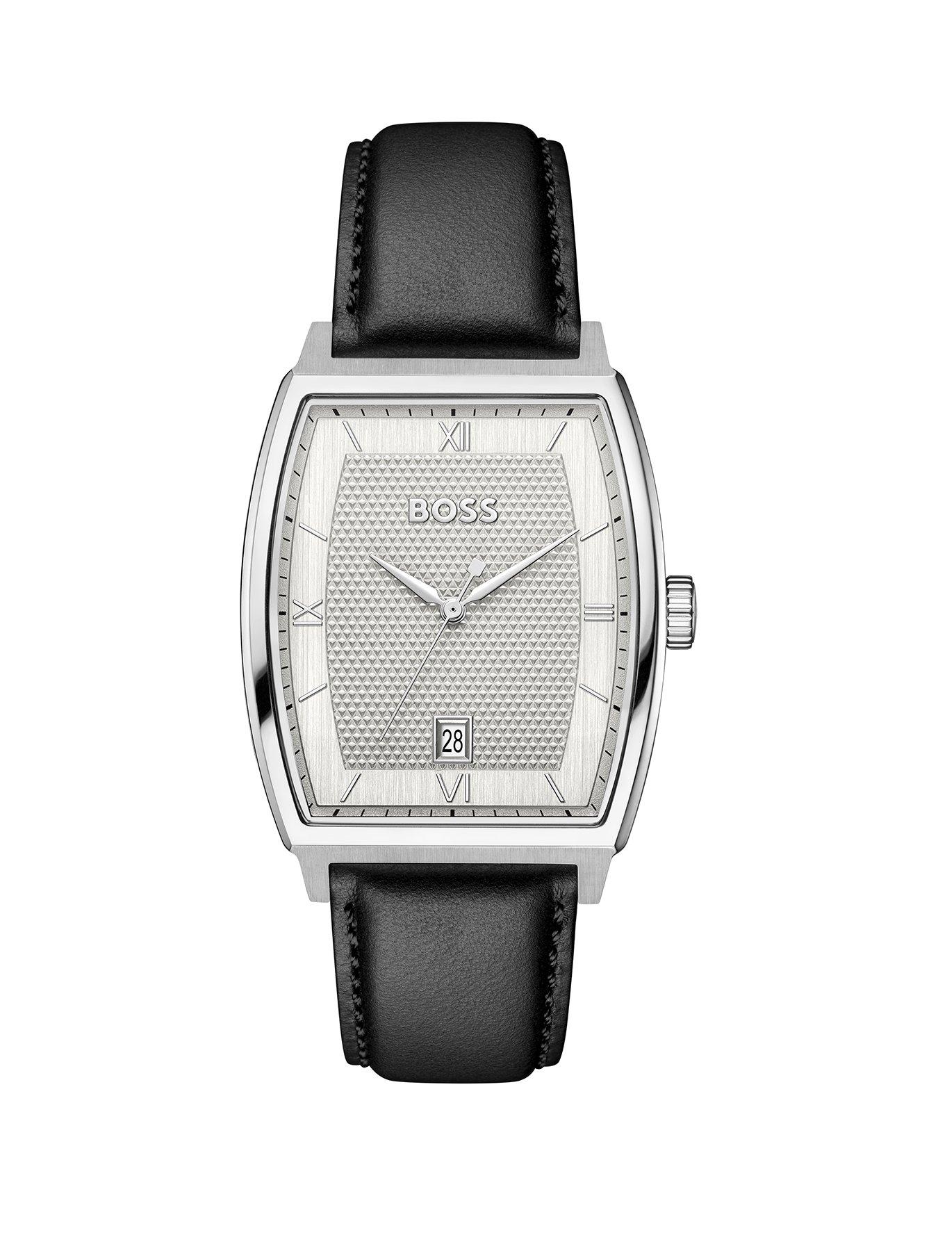Boss Gents Boss Principle Ark Black Leather Strap Watch