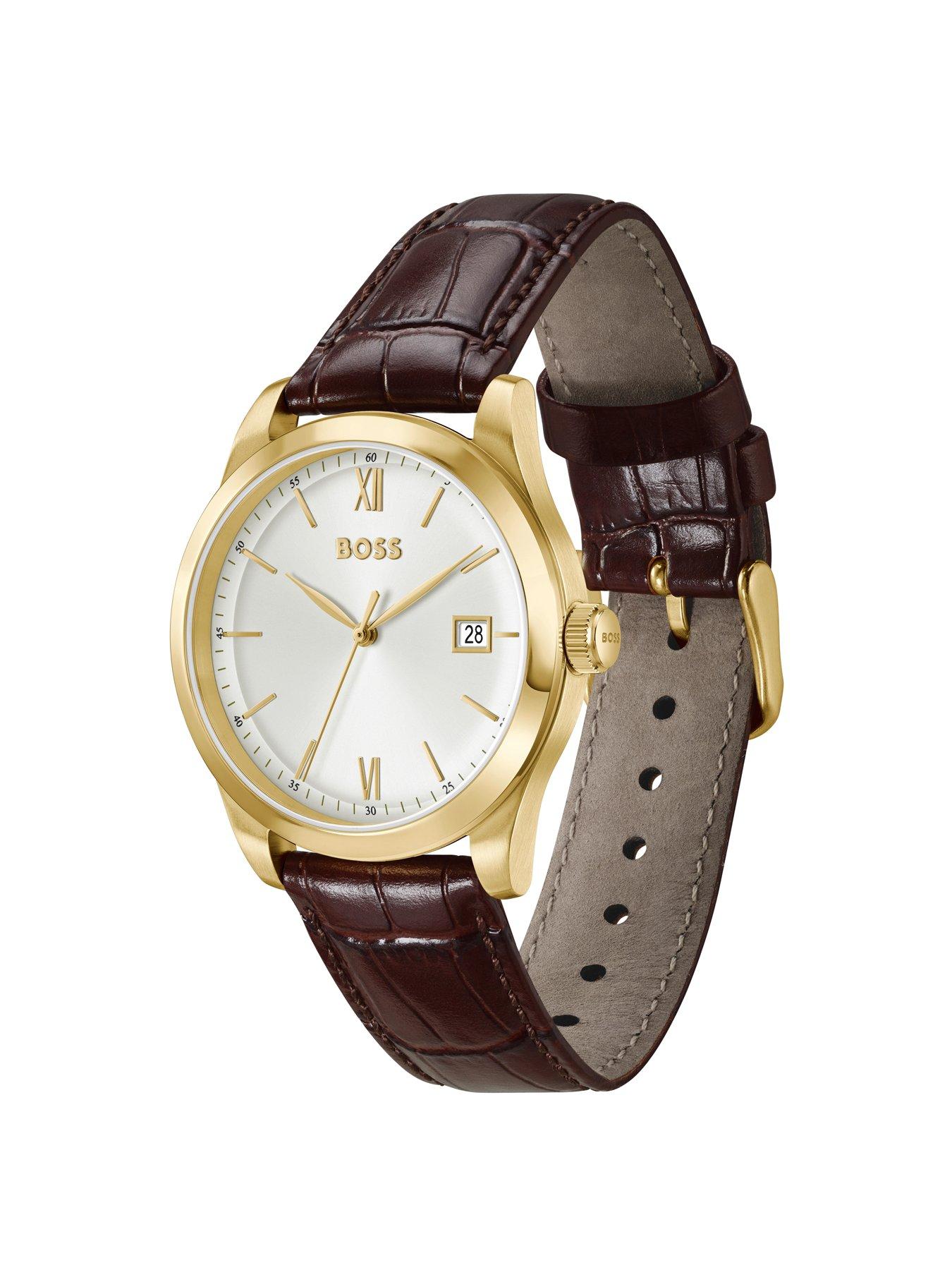 Image 3 of 8 of BOSS Gents BOSS Langford Brown Leather Strap Watch