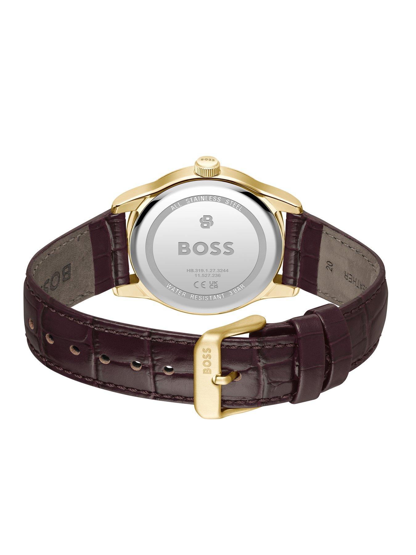 Image 4 of 8 of BOSS Gents BOSS Langford Brown Leather Strap Watch