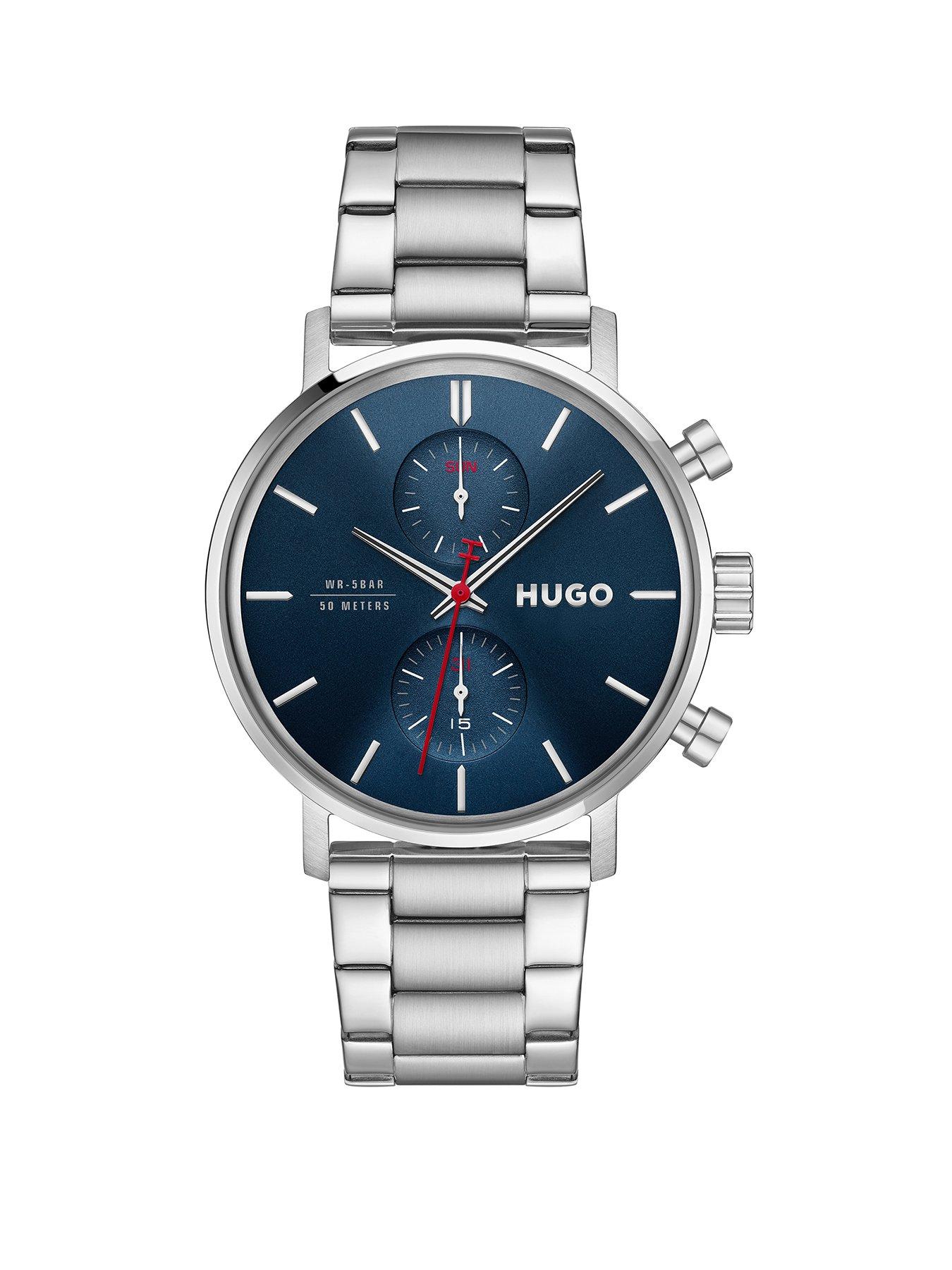 Image 1 of 8 of HUGO Blue Dial and Stainless Steel Multifunction Takeoff Watch