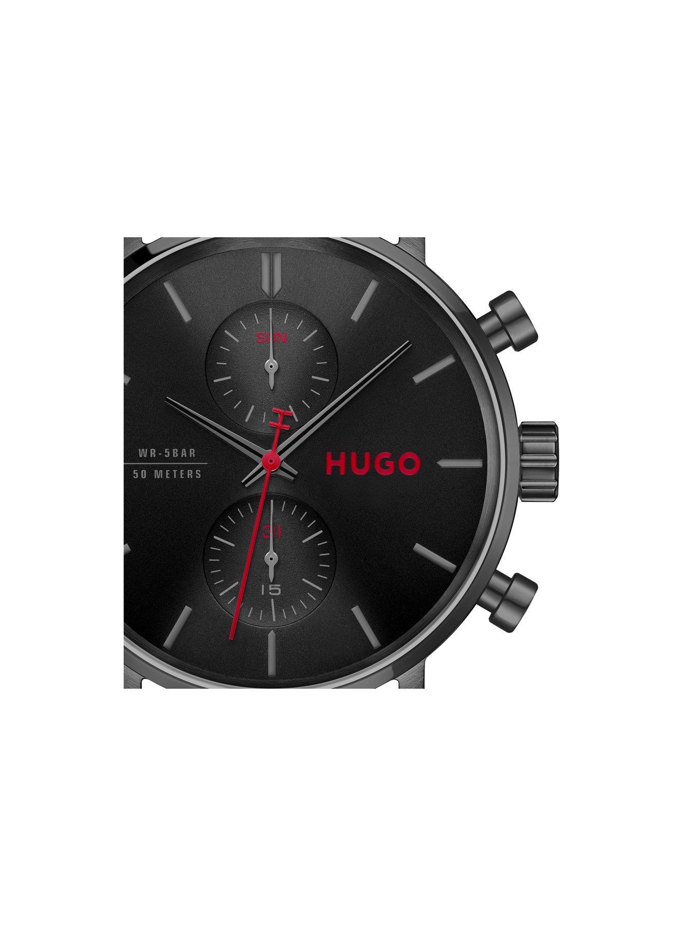 Image 2 of 8 of HUGO Gents HUGO #TAKEOFF Black Dial and Black IP Multifunction  Watch