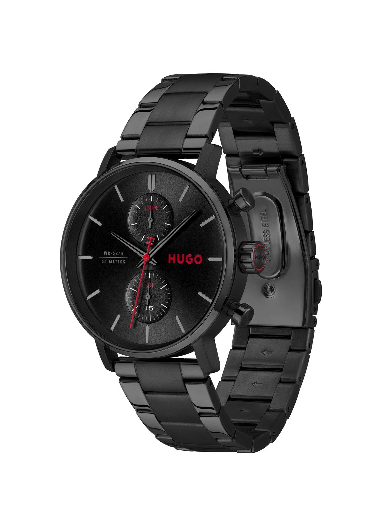 Image 3 of 8 of HUGO Gents HUGO #TAKEOFF Black Dial and Black IP Multifunction  Watch