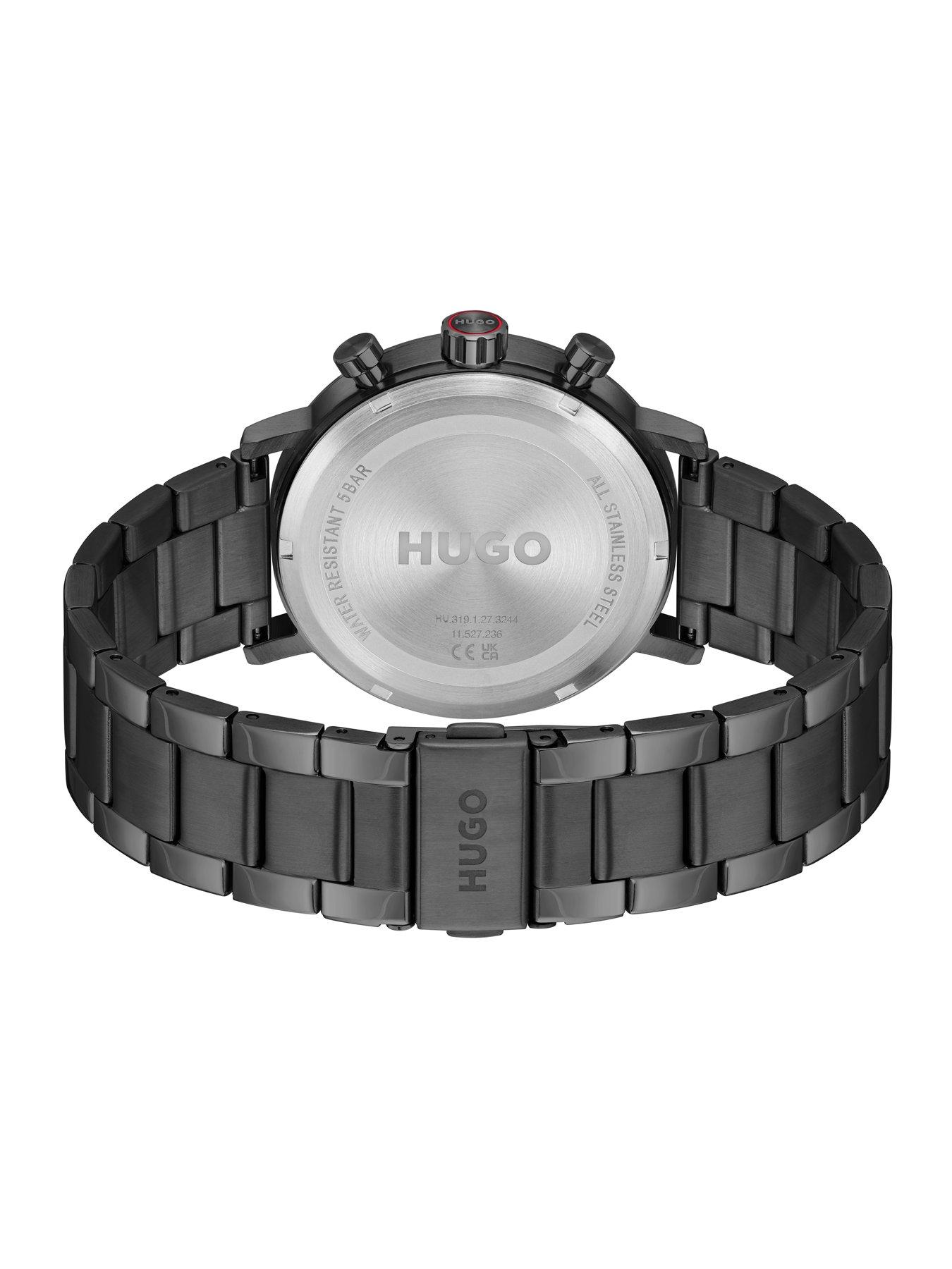 Image 4 of 8 of HUGO Gents HUGO #TAKEOFF Black Dial and Black IP Multifunction  Watch