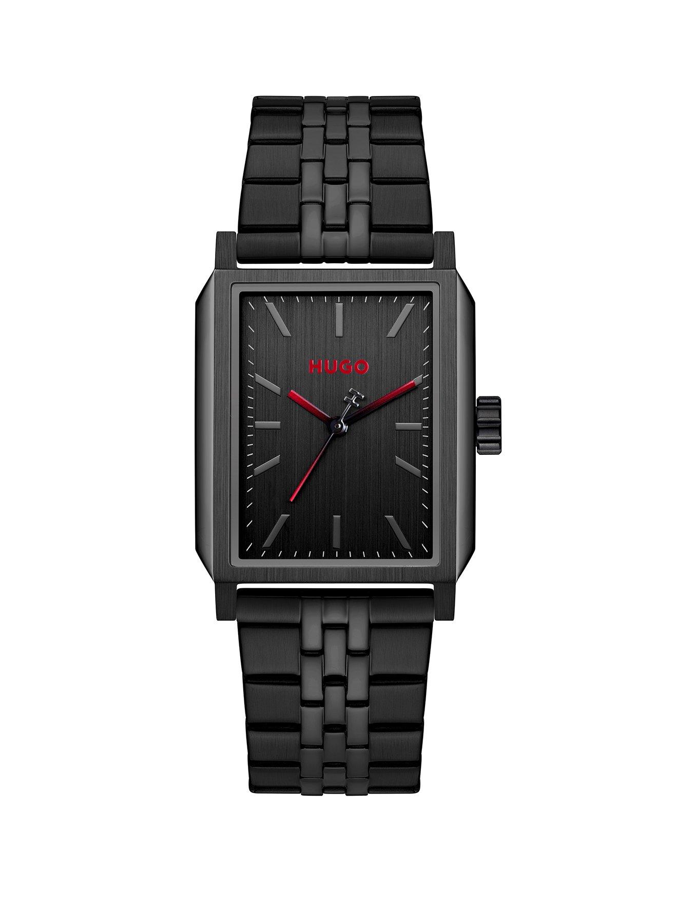 HUGO Gents HUGO #STEEZE Black IP Bracelet Watch