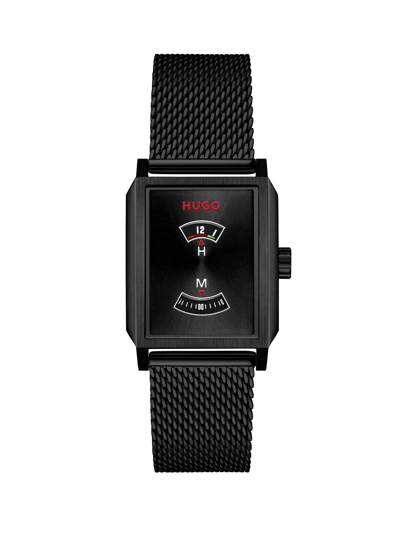 HUGO Gents HUGO #STEEZE UNDERCOVER Black PVD Mesh Bracelet Watch
