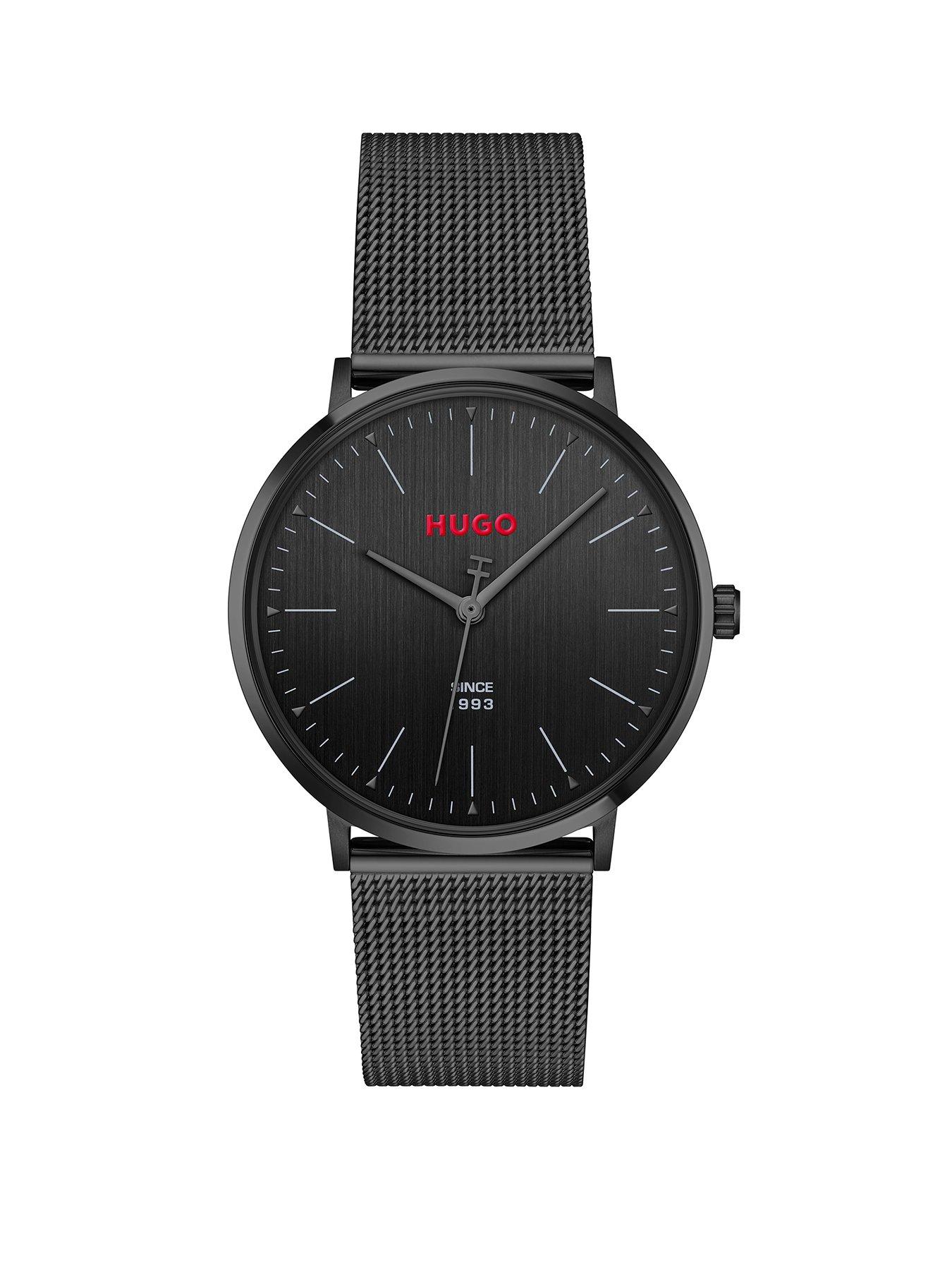 Image 1 of 8 of HUGO Gents HUGO #STYLE Black IP Mesh Bracelet Watch