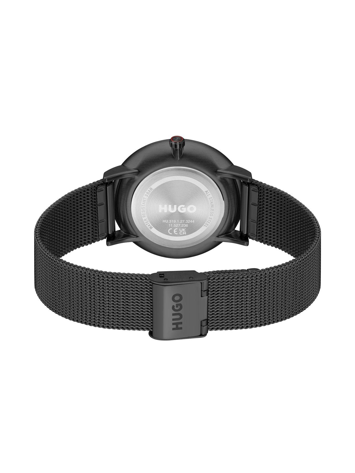 Image 4 of 8 of HUGO Gents HUGO #STYLE Black IP Mesh Bracelet Watch