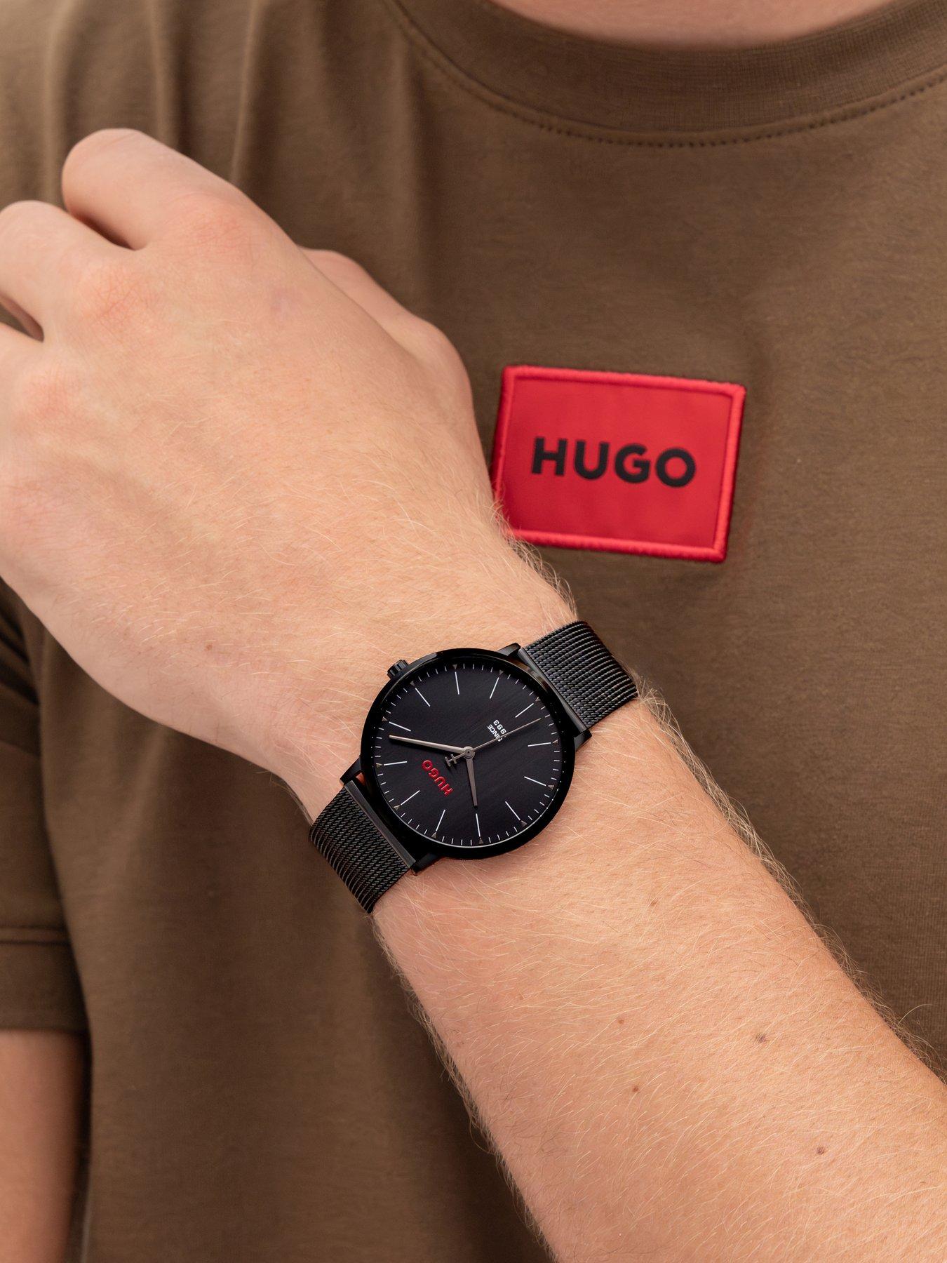Image 5 of 8 of HUGO Gents HUGO #STYLE Black IP Mesh Bracelet Watch