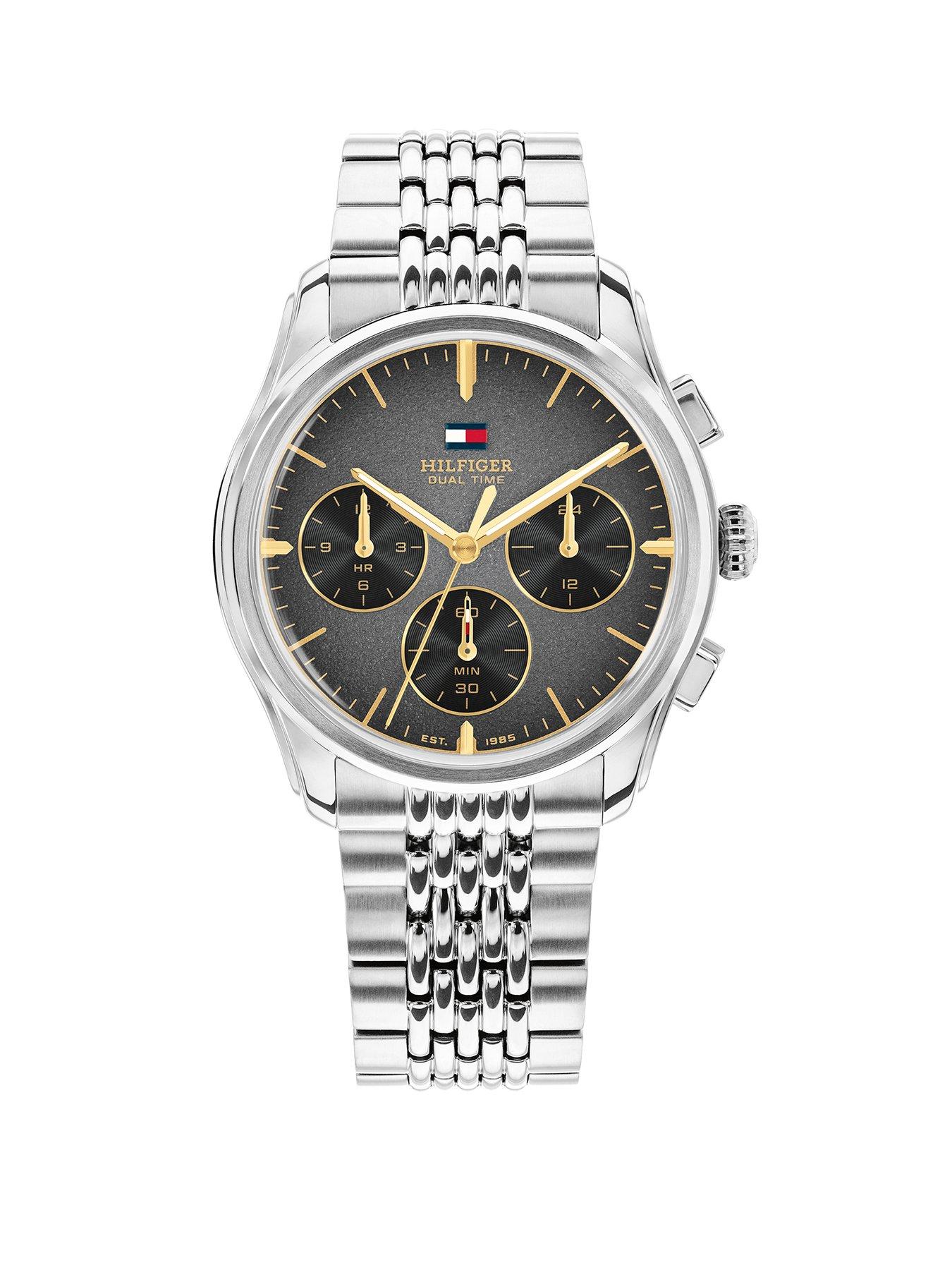 Tommy Hilfiger Men's Black Dial Stainless Steel Watch