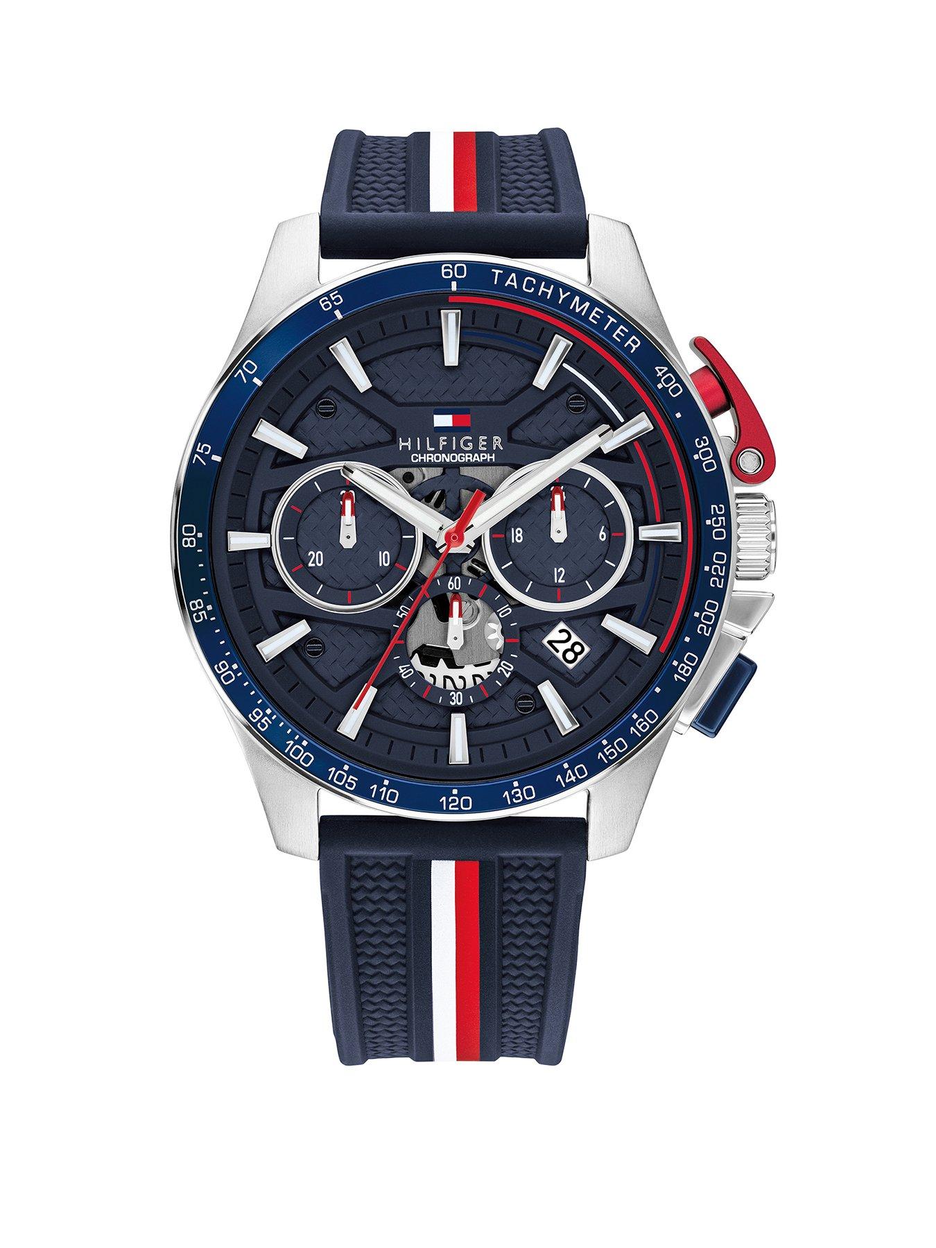 Tommy Hilfiger Men's Blue Silicone Chronograph Watch