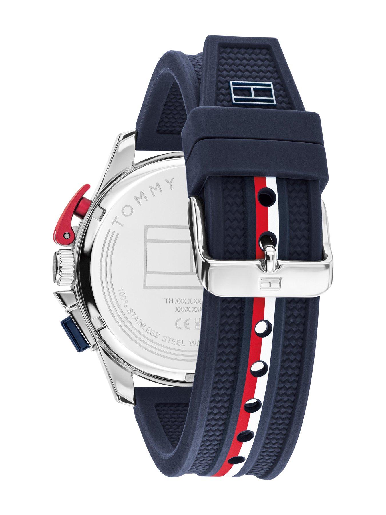 Image 3 of 6 of Tommy Hilfiger Men's Blue Silicone Chronograph Watch
