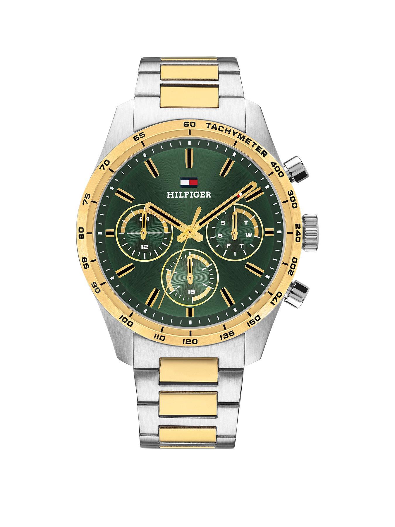 Tommy Hilfiger Men's Green Dial  Stainless Steel Watch