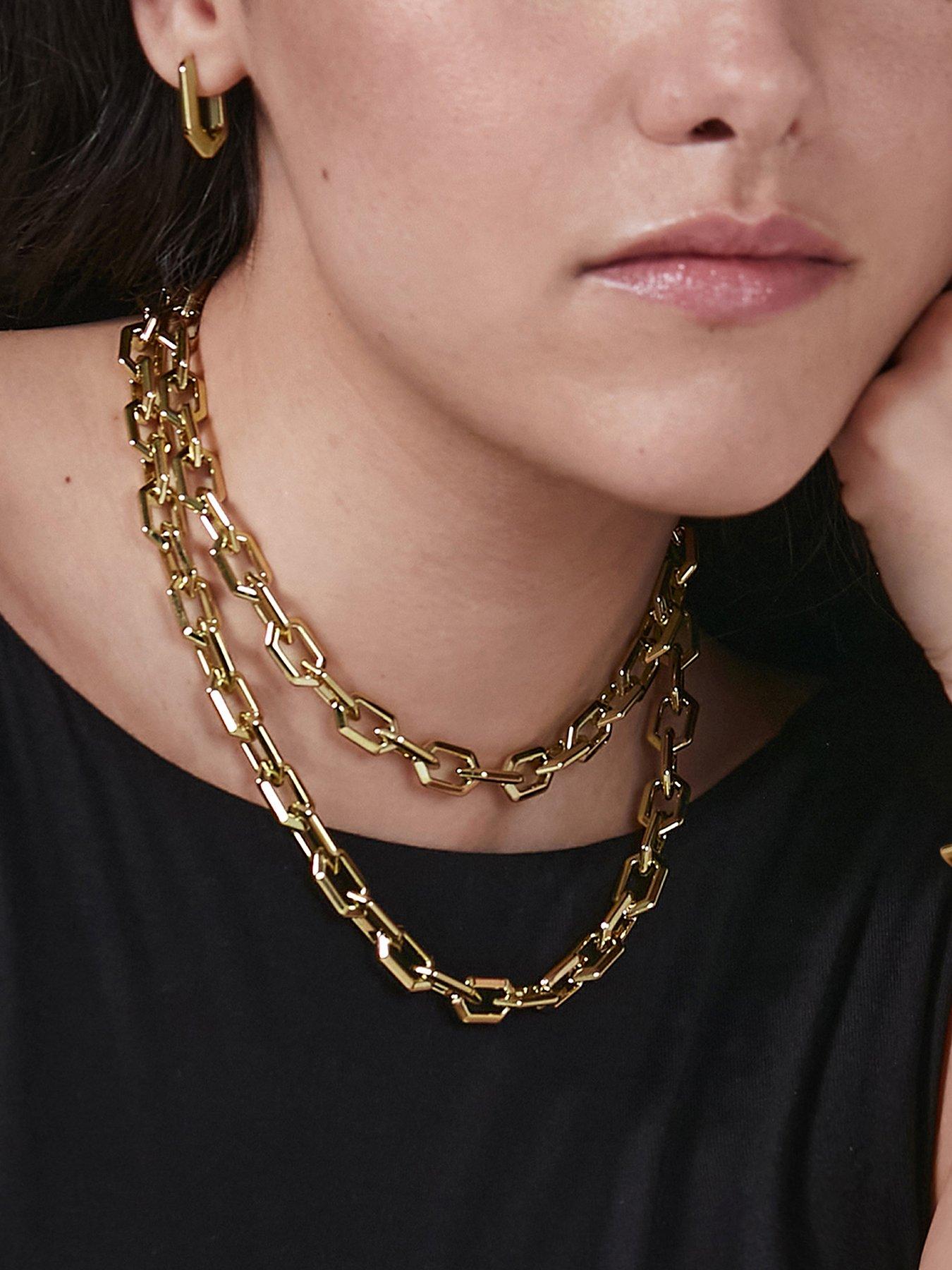 Olivia Burton Olivia Burton Gold IP Honeycomb Geo Chain Link Necklace