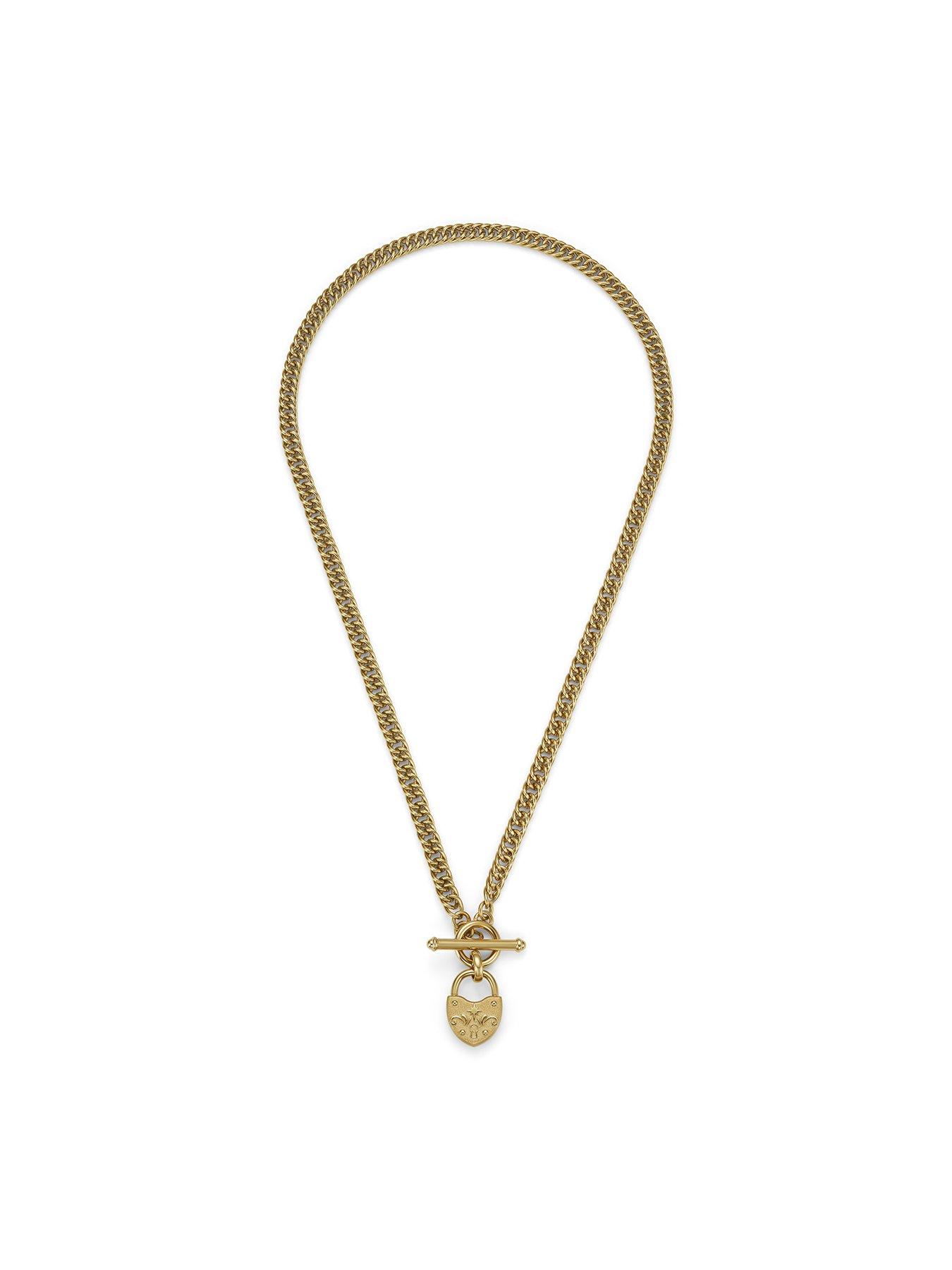 Image 5 of 7 of Olivia Burton Gold IP Lock Heart Toggle Necklace