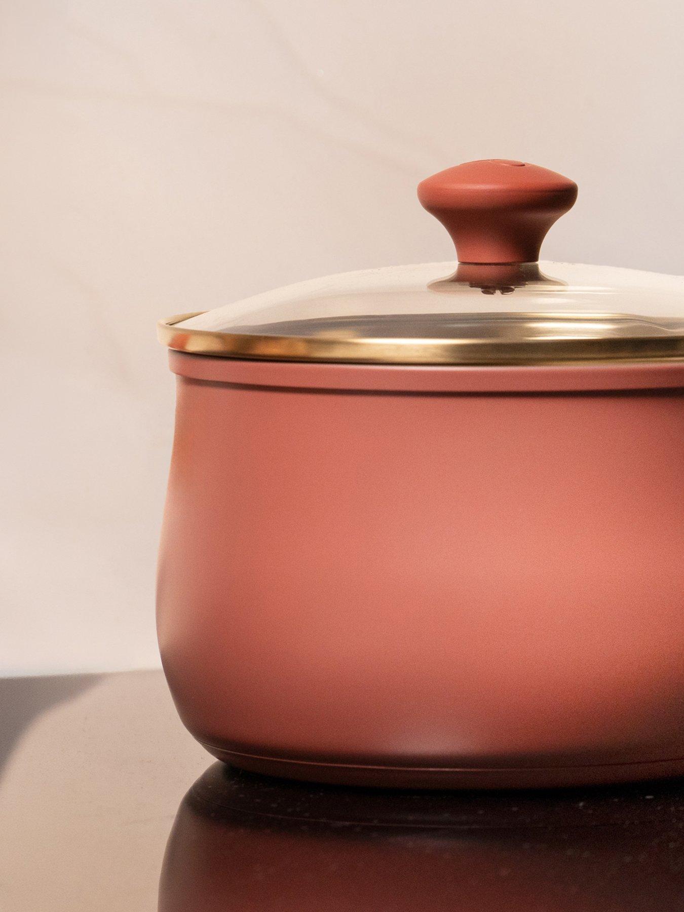 Image 4 of 5 of Prestige Stainless Steel Frying Pans &amp; Saucepans with Lids, Set of 5 - Earth Rose