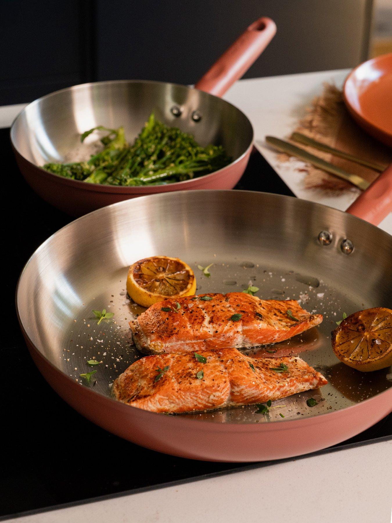 Image 5 of 5 of Prestige Stainless Steel Frying Pans &amp; Saucepans with Lids, Set of 5 - Earth Rose