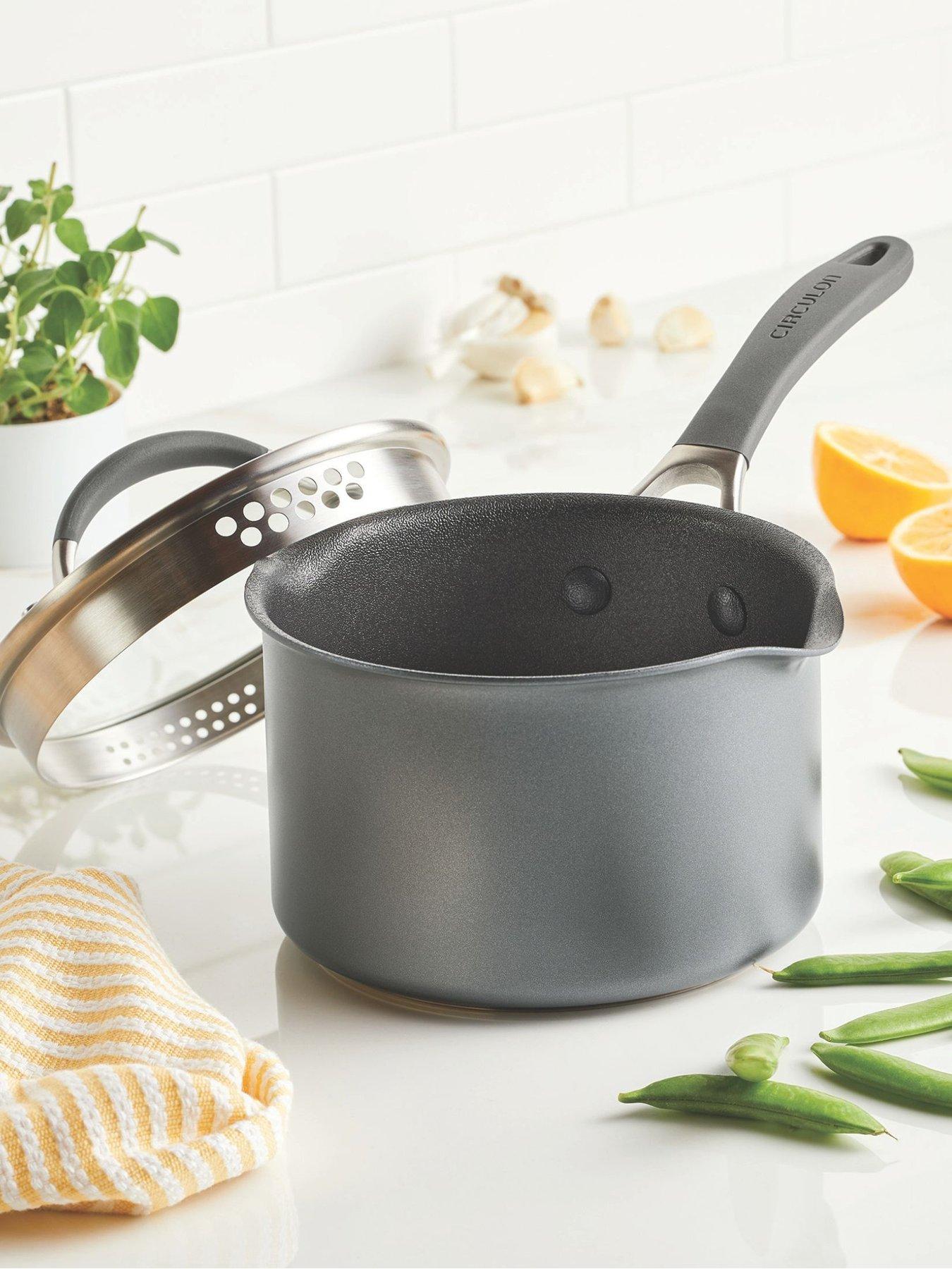 Image 1 of 8 of Circulon Scratch Defense A1 Series Straining Saucepan, 16cm/1.8l