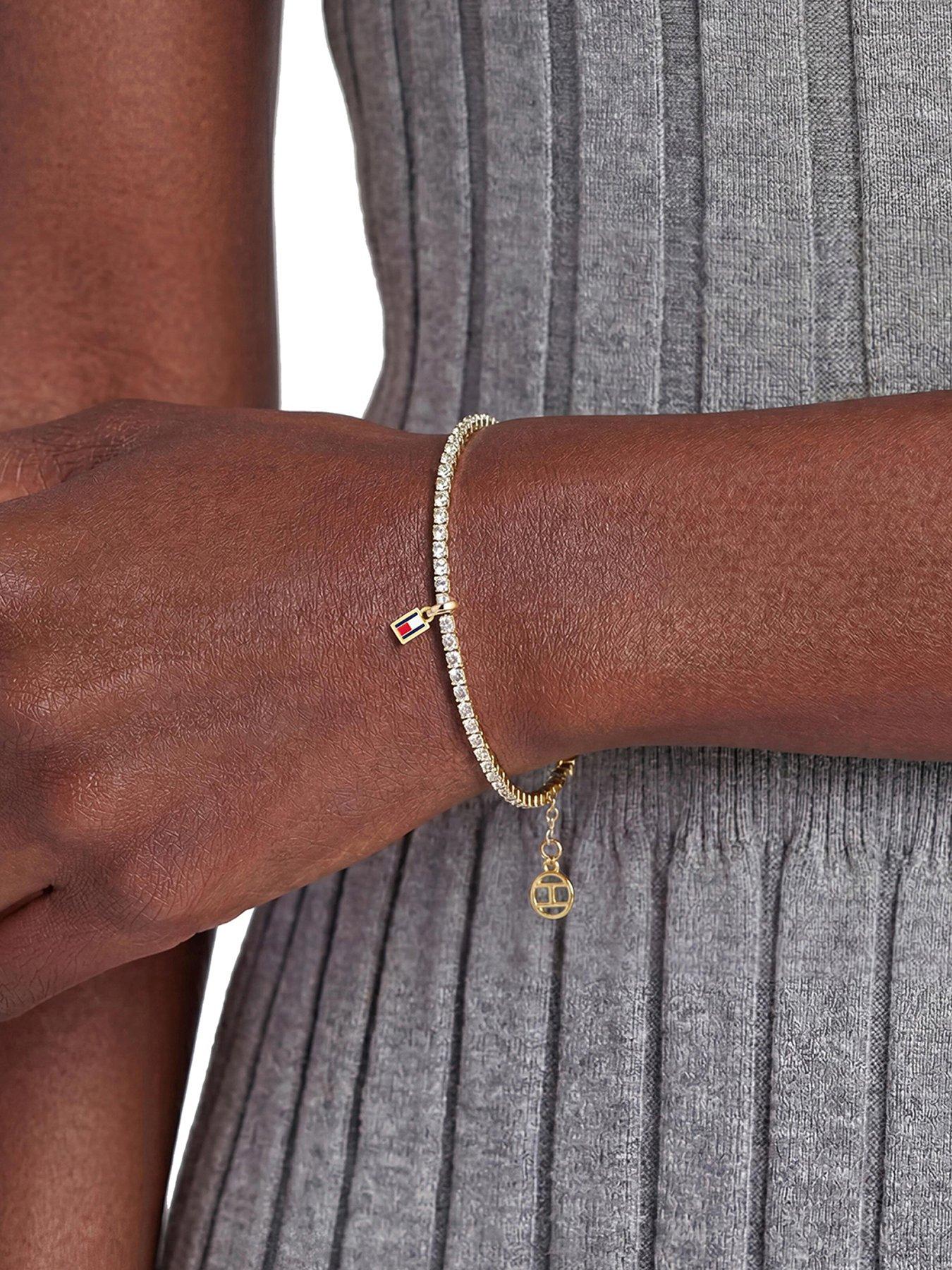 Tommy Hilfiger Tommy Hilfiger Women's Gold Plated and Crystal Tennis Bracelet