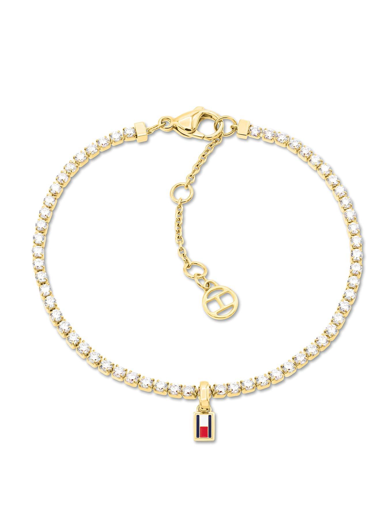 Image 1 of 3 of Tommy Hilfiger Women's Gold Plated and Crystal Tennis Bracelet