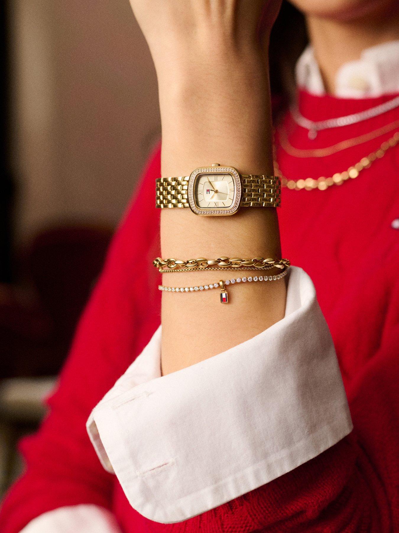 Image 3 of 3 of Tommy Hilfiger Women's Gold Plated and Crystal Tennis Bracelet