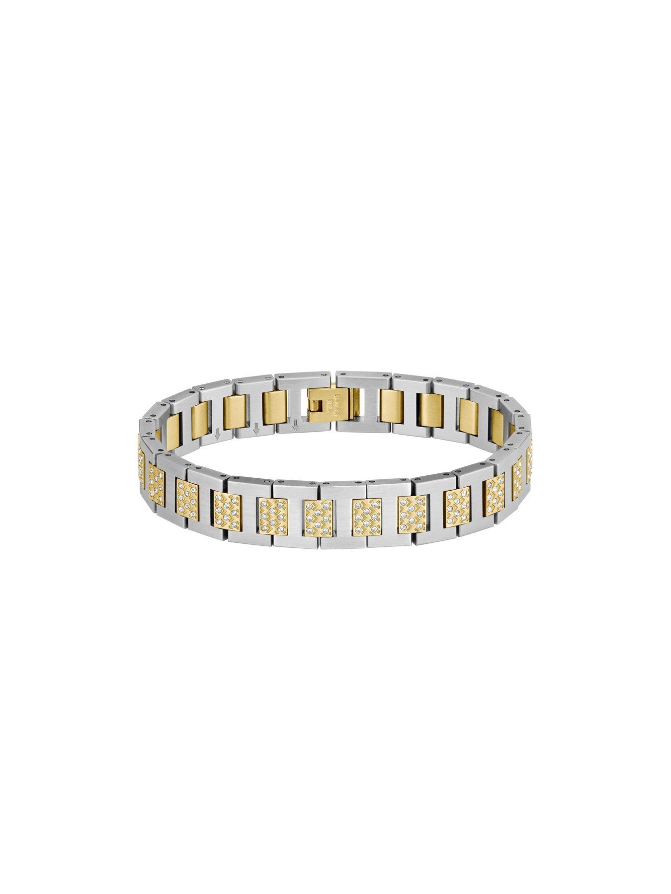 Image 2 of 5 of Lacoste Men's Metropole Two Tone Gold IP and Stainless Steel Crystal Bracelet
