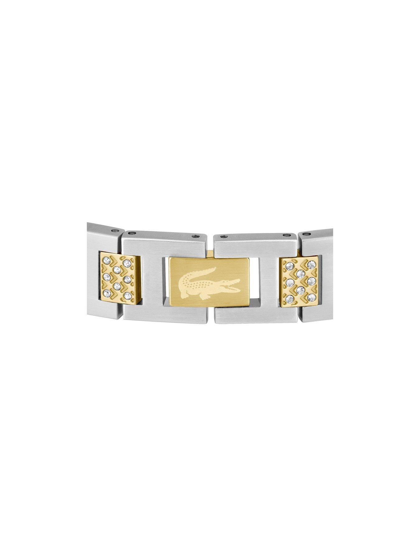 Image 3 of 5 of Lacoste Men's Metropole Two Tone Gold IP and Stainless Steel Crystal Bracelet