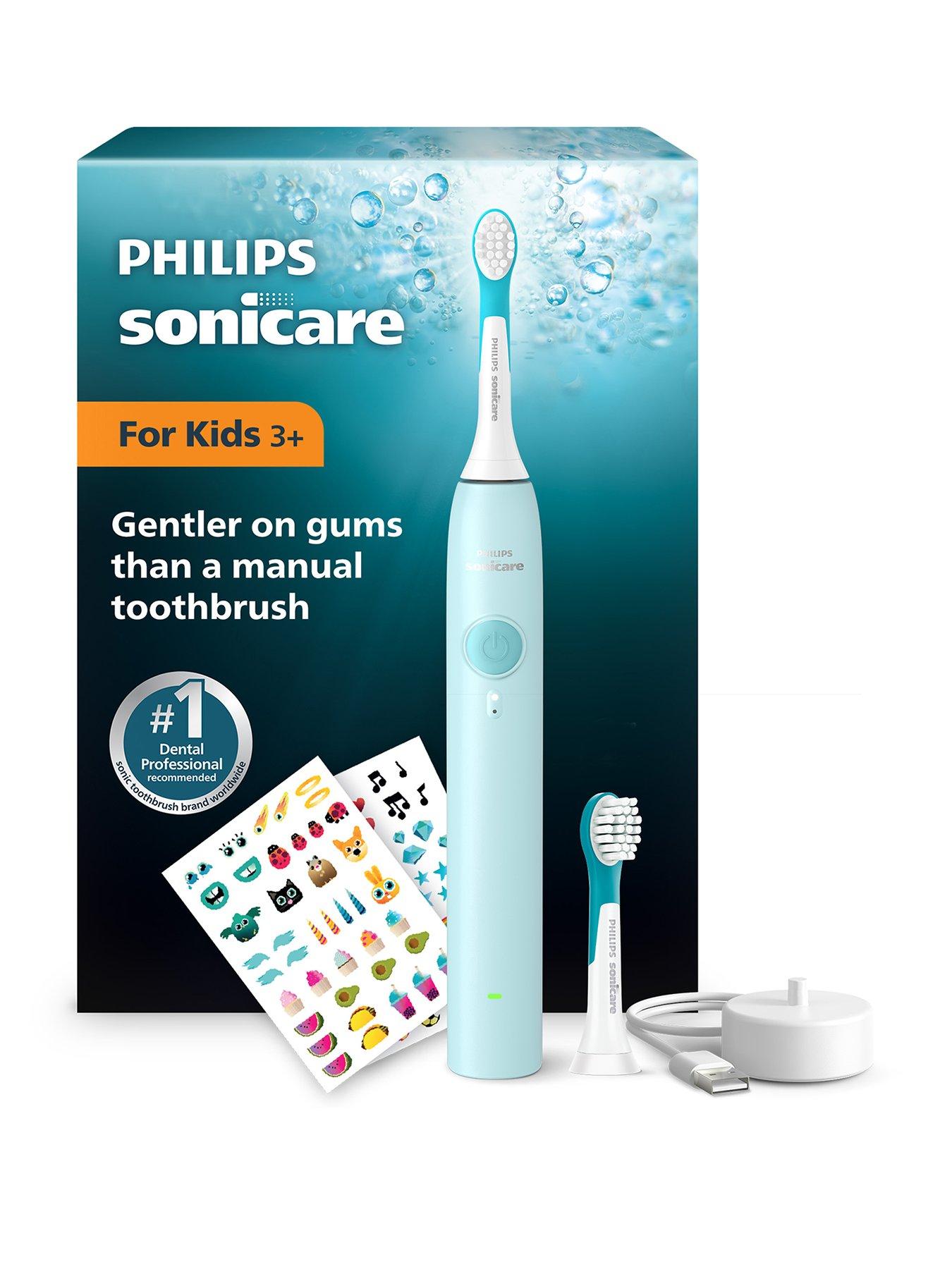 Image 1 of 7 of Philips Philips Sonicare for Kids Electric Toothbrush Children 3+, 2 Gentle Modes, 2-Minute Sound Timer, 2 Mini Brush Heads, Teal HX6500/23