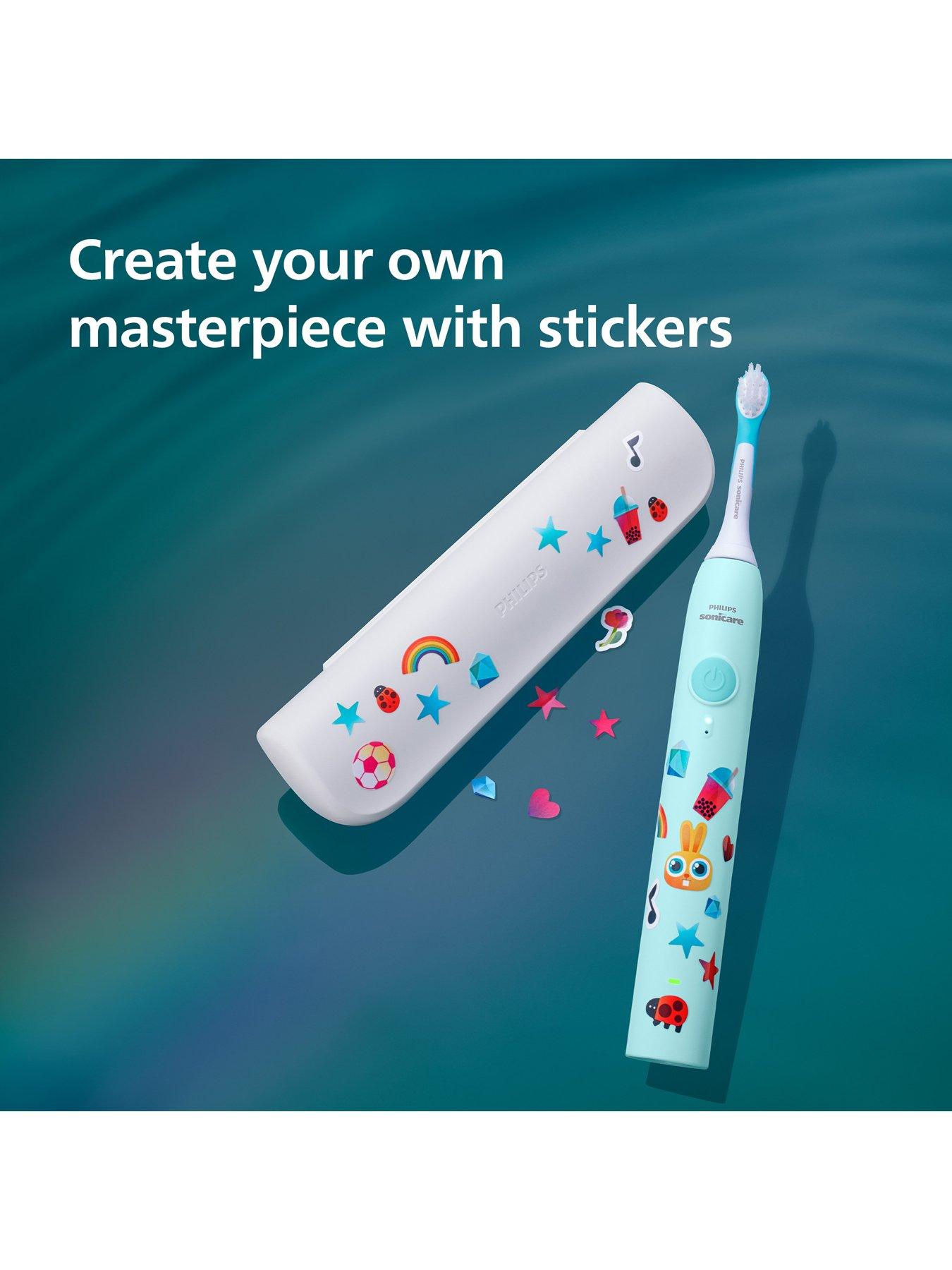 Image 6 of 7 of Philips Philips Sonicare for Kids Electric Toothbrush Children 3+, 2 Gentle Modes, 2-Minute Sound Timer, 2 Mini Brush Heads, Teal HX6500/23