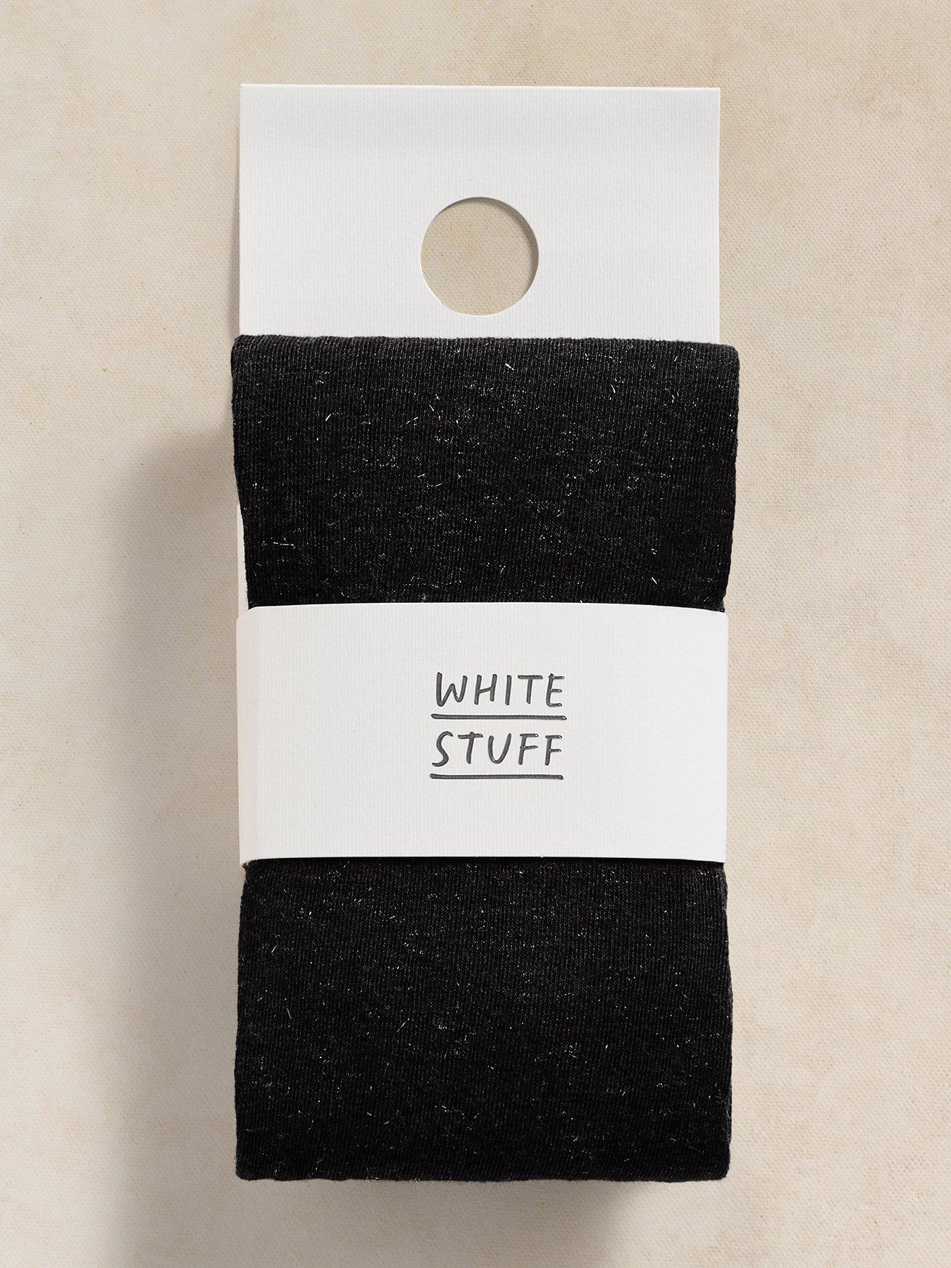 Image 1 of 1 of White Stuff Womens Sienna Sparkle Stretch Tights - Black