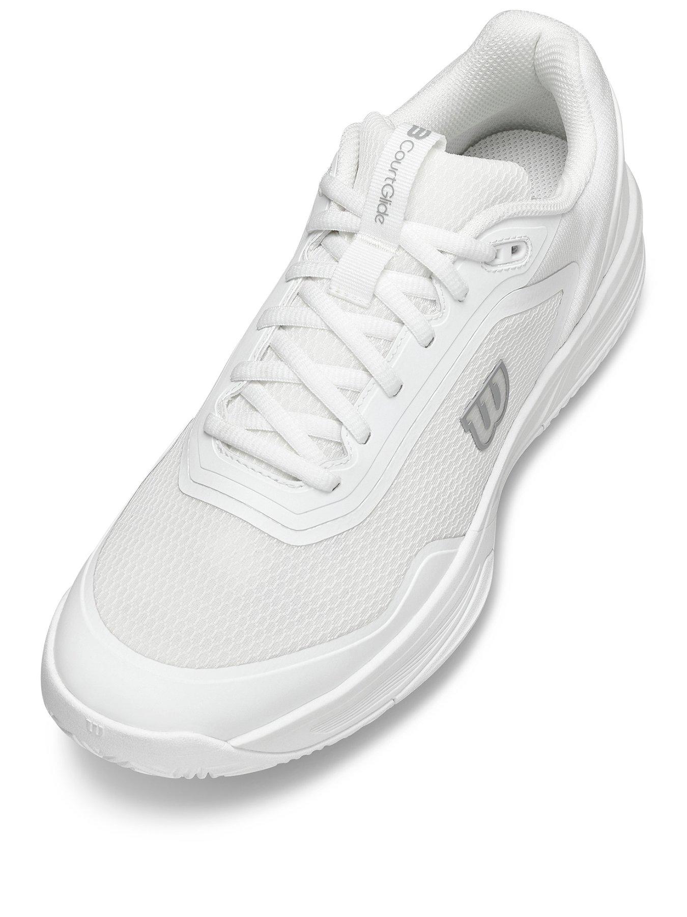 Image 2 of 6 of Wilson Womens Courtglide Lace-Up Tennis Trainers - White