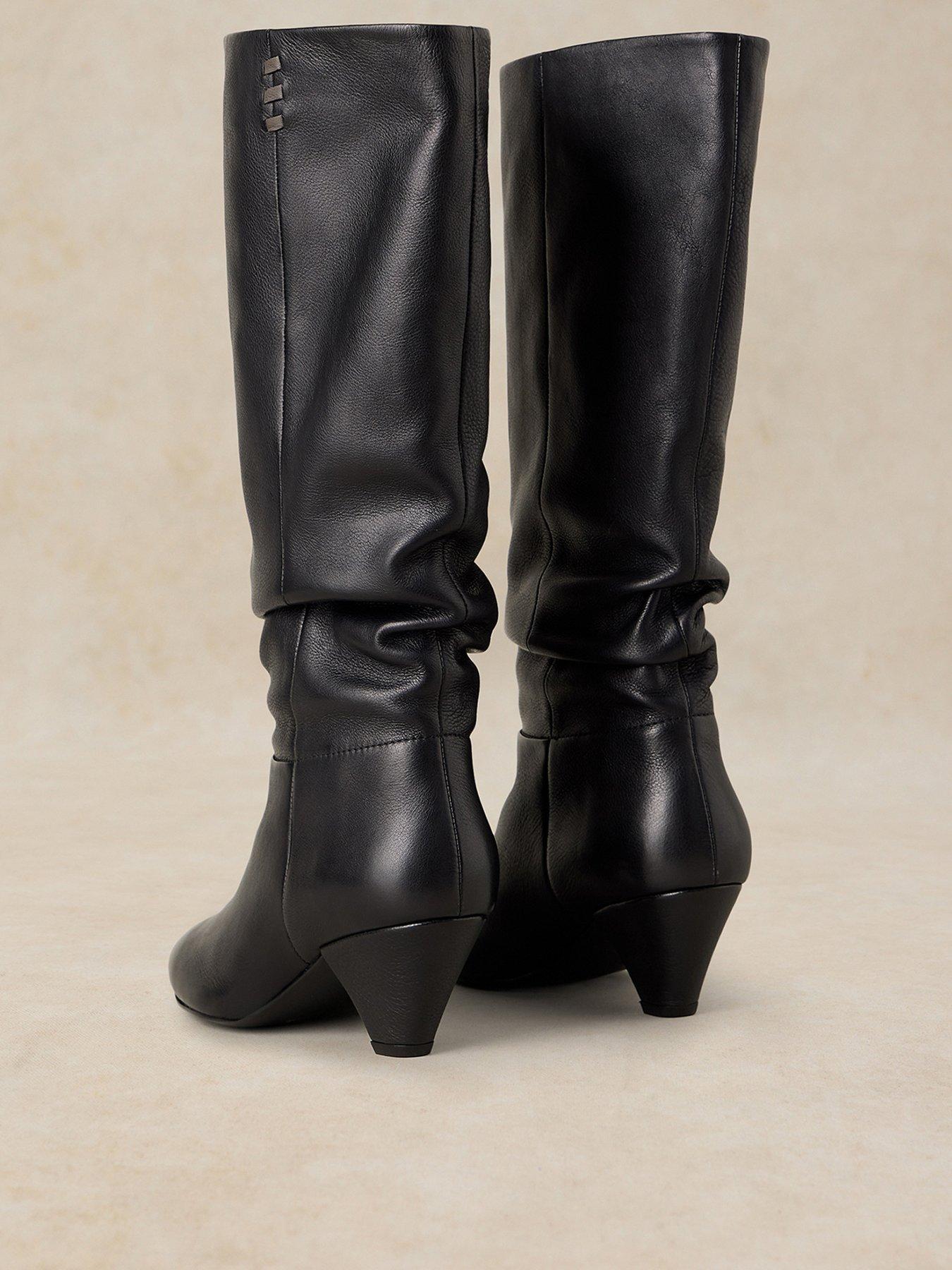 Image 3 of 3 of White Stuff Womens Chrissie Slouch Knee High Boots - Black