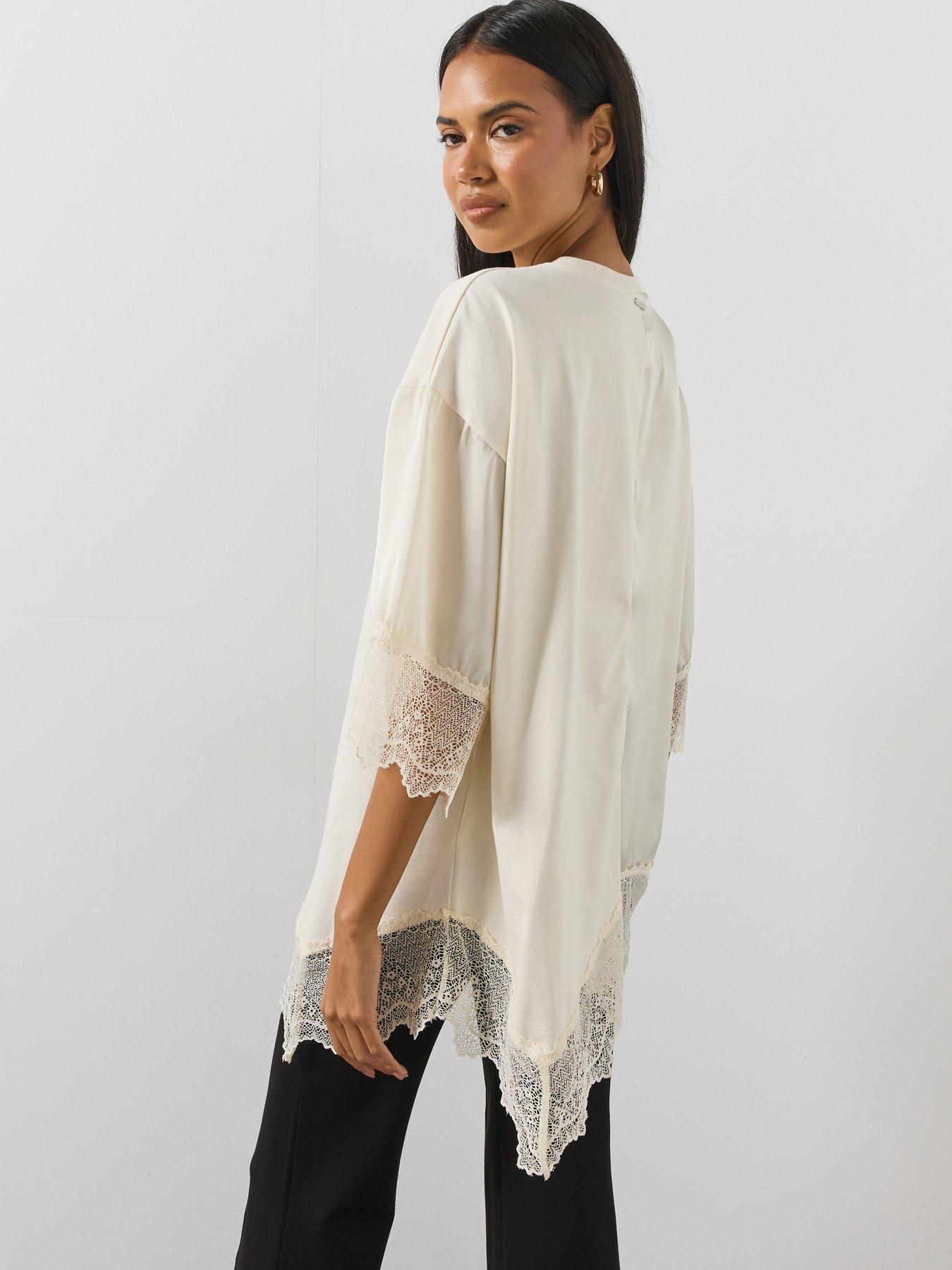 Image 2 of 6 of AllSaints Lenny Lace Tee