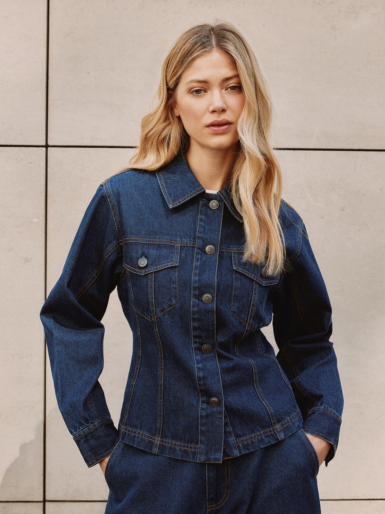 Albaray Women's Fitted Denim Jacket - Blue