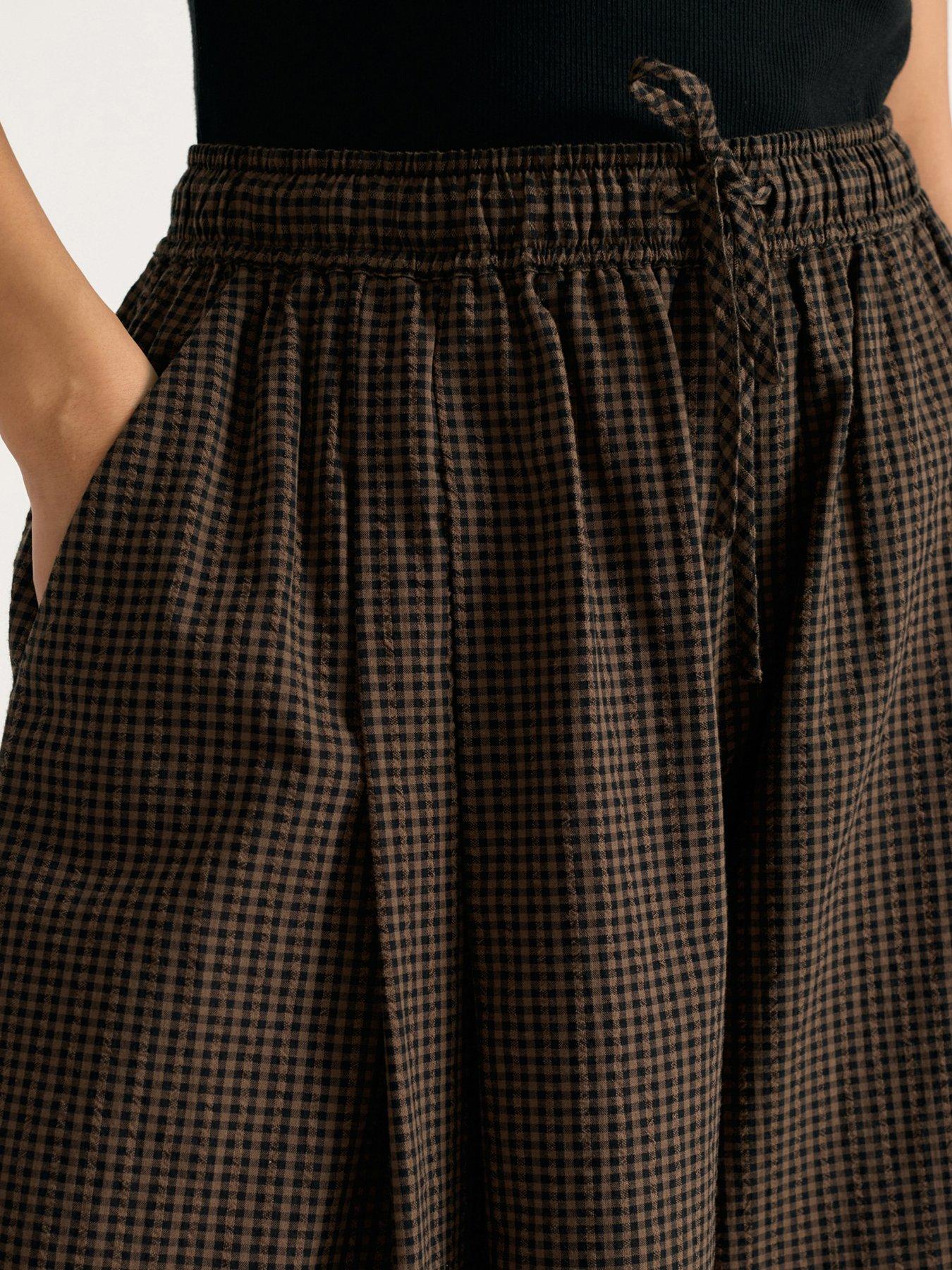 Image 5 of 5 of Albaray Chocolate Gingham Culottes (rpt)