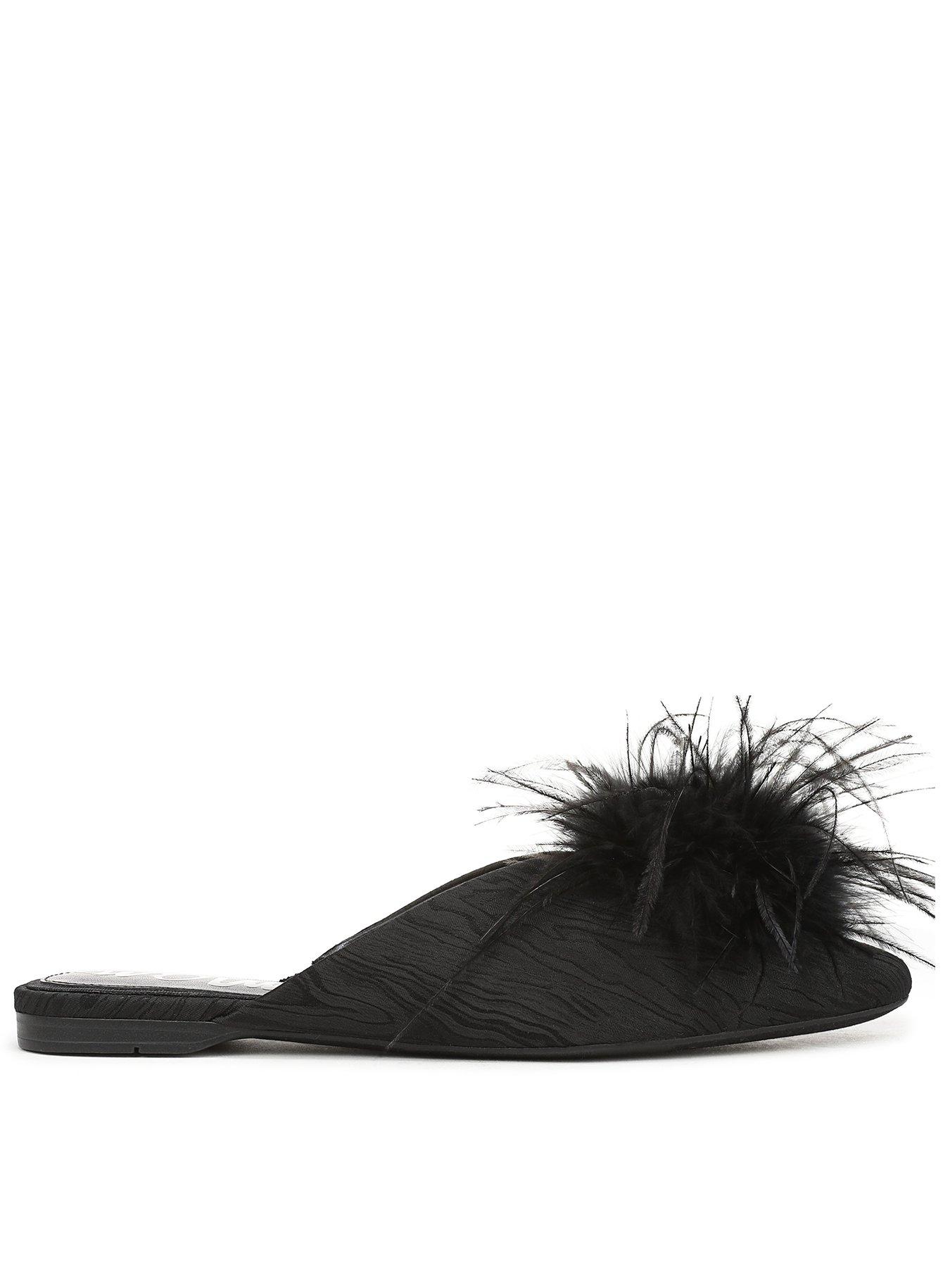 SAM EDELMAN Khai Feather Slip On Mule - Black