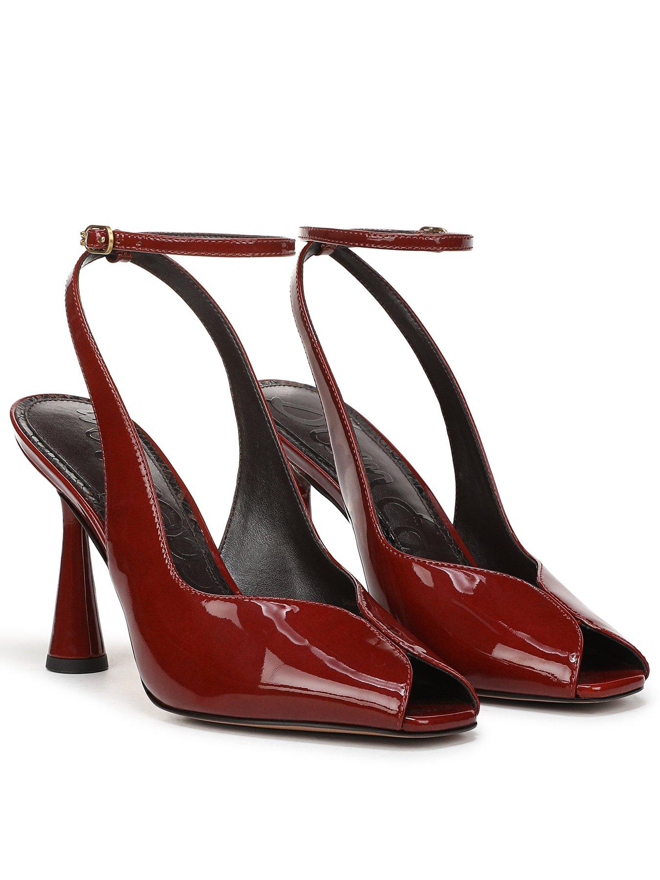SAM EDELMAN Esme Peep Toe Ankle Strap Heel Sandal - Brown