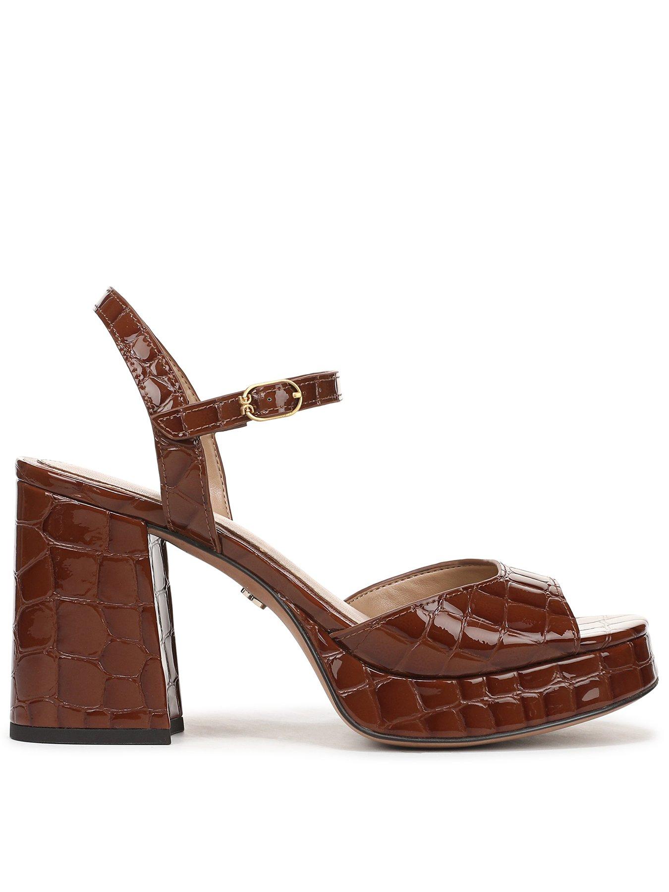 Image 1 of 6 of SAM EDELMAN Fleur  Platform Strap Heel Sandal - Brown