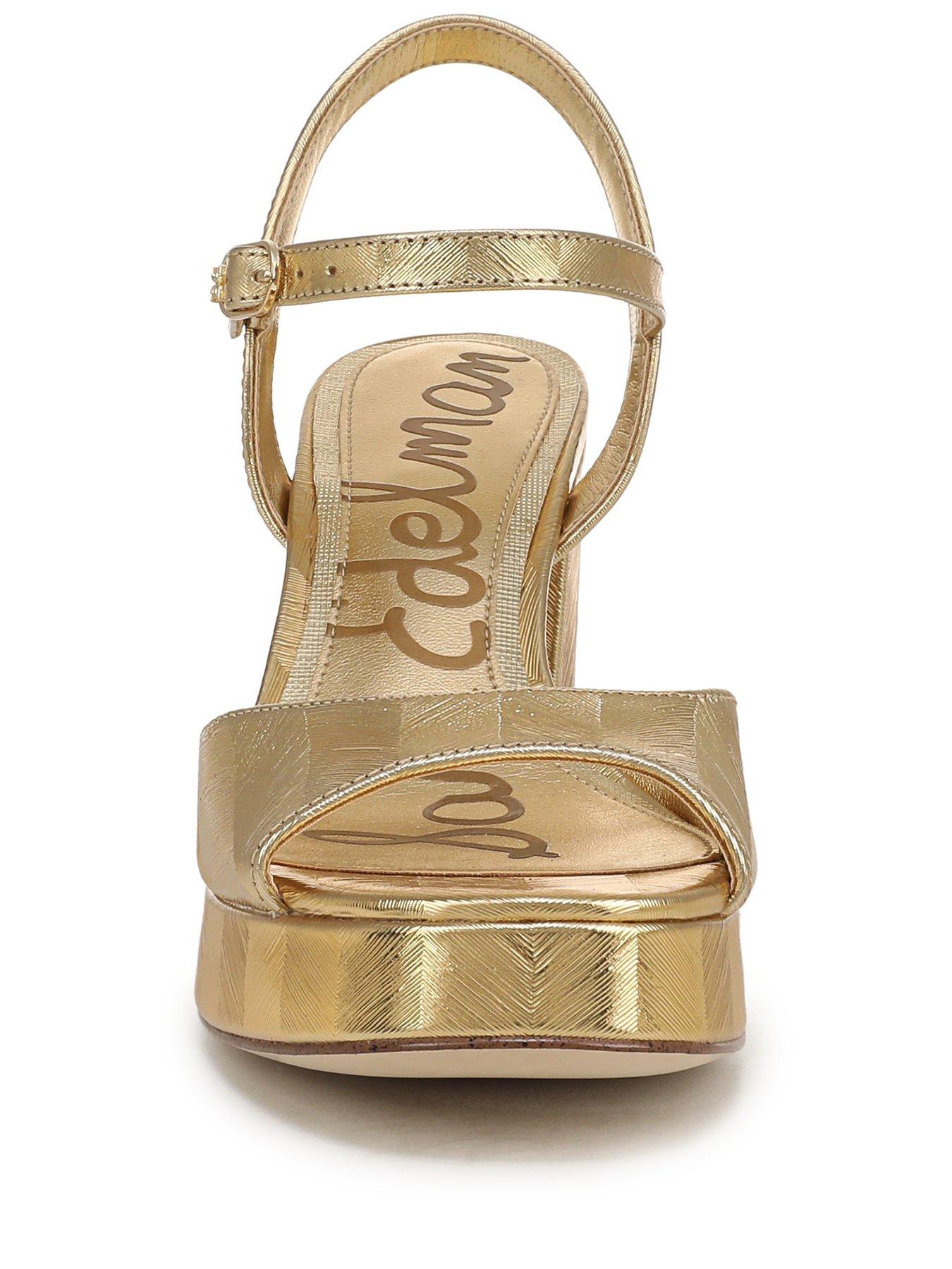 Image 2 of 6 of SAM EDELMAN Fleur  Platform Strap Heel Sandal - Gold