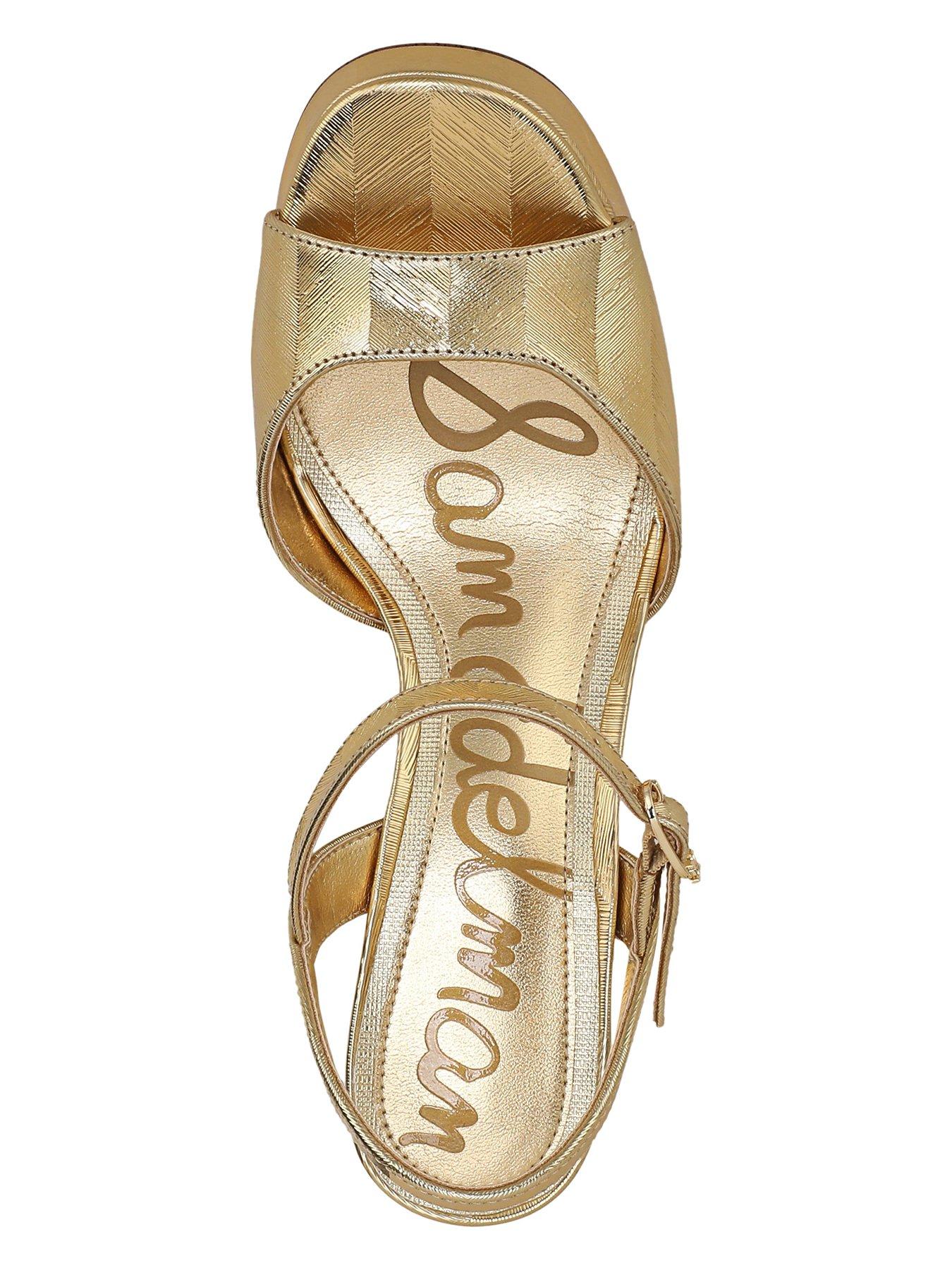 Image 4 of 6 of SAM EDELMAN Fleur  Platform Strap Heel Sandal - Gold