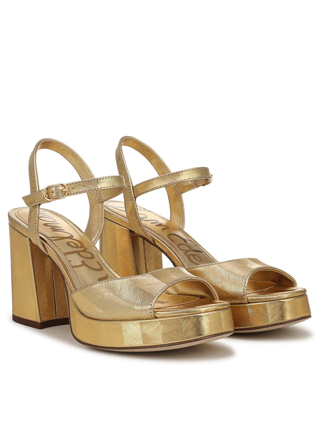 Image 6 of 6 of SAM EDELMAN Fleur  Platform Strap Heel Sandal - Gold
